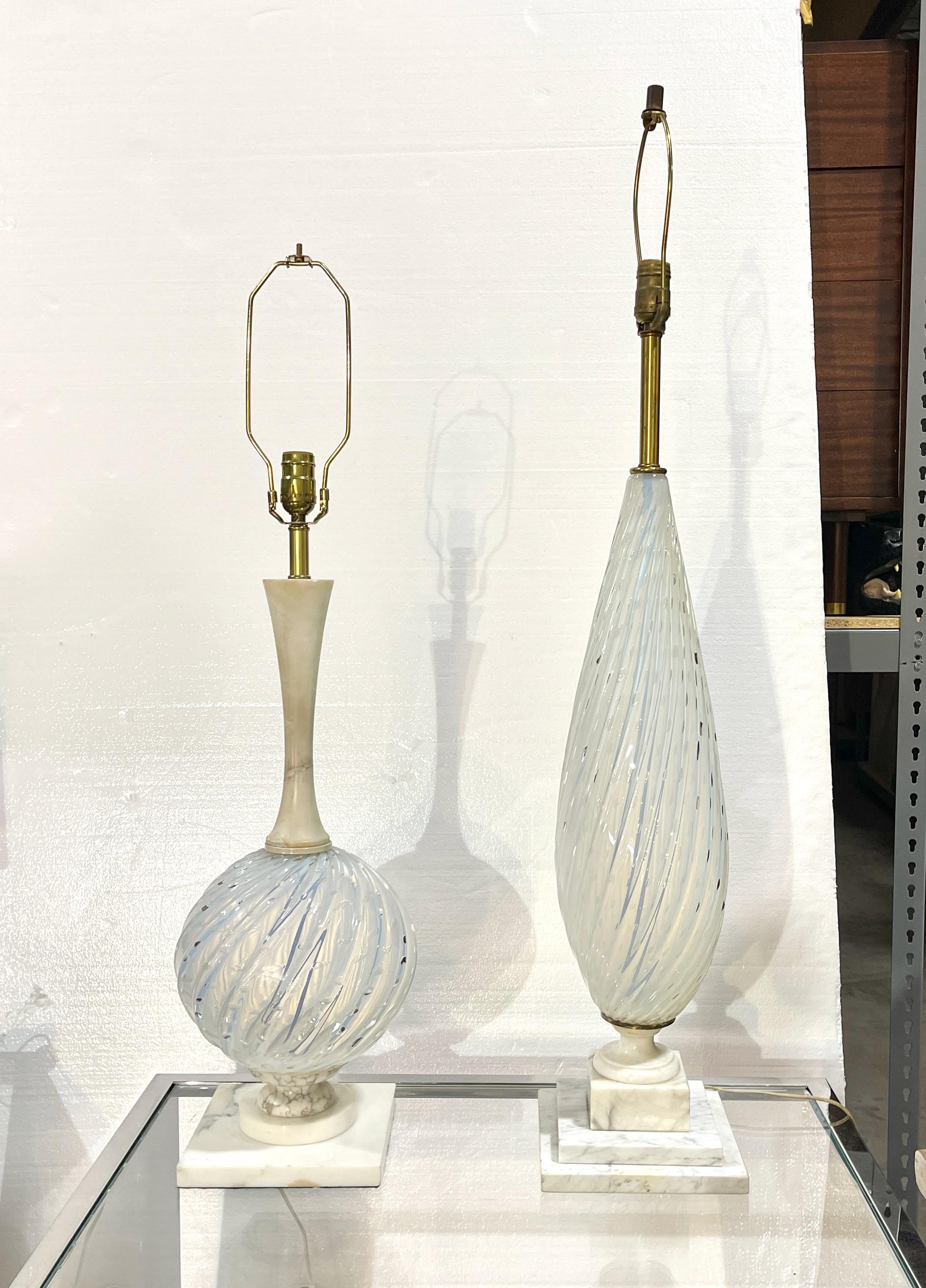 Balboa Bullicante Glass & Alabaster Lamp For Sale 5