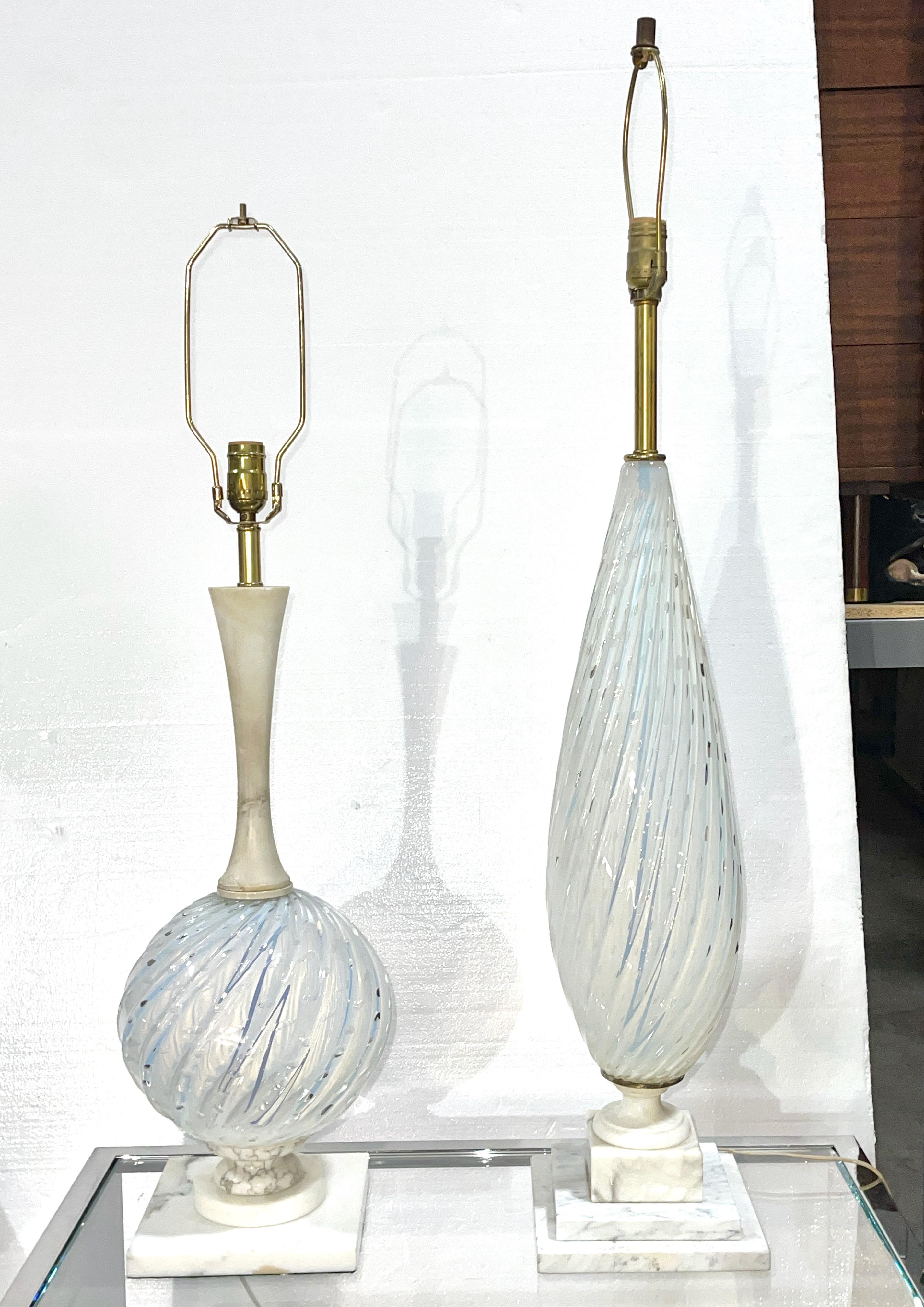 Balboa Bullicante Glass & Alabaster Lamp For Sale 6