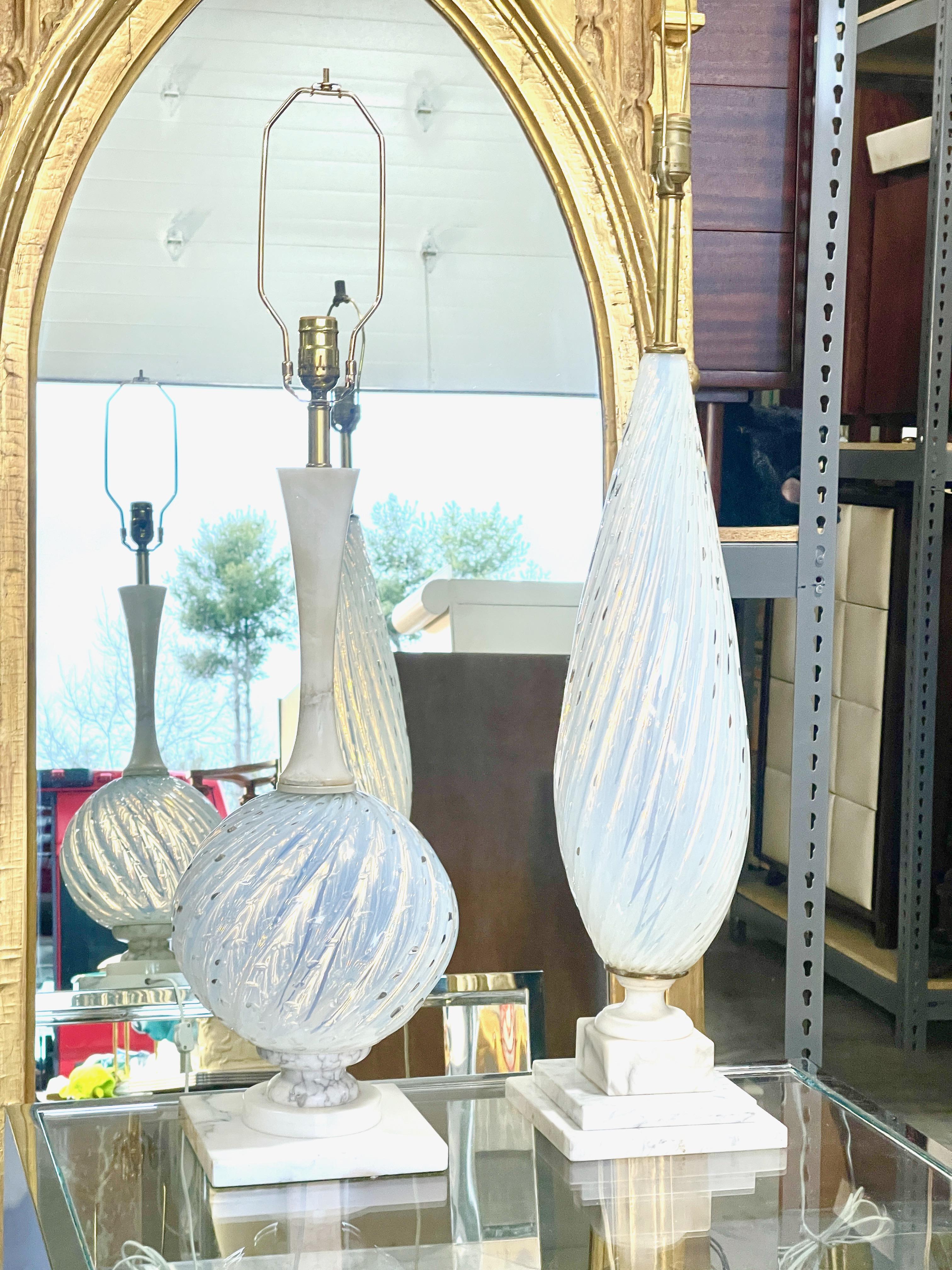 Balboa Bullicante Glass & Alabaster Lamp For Sale 10