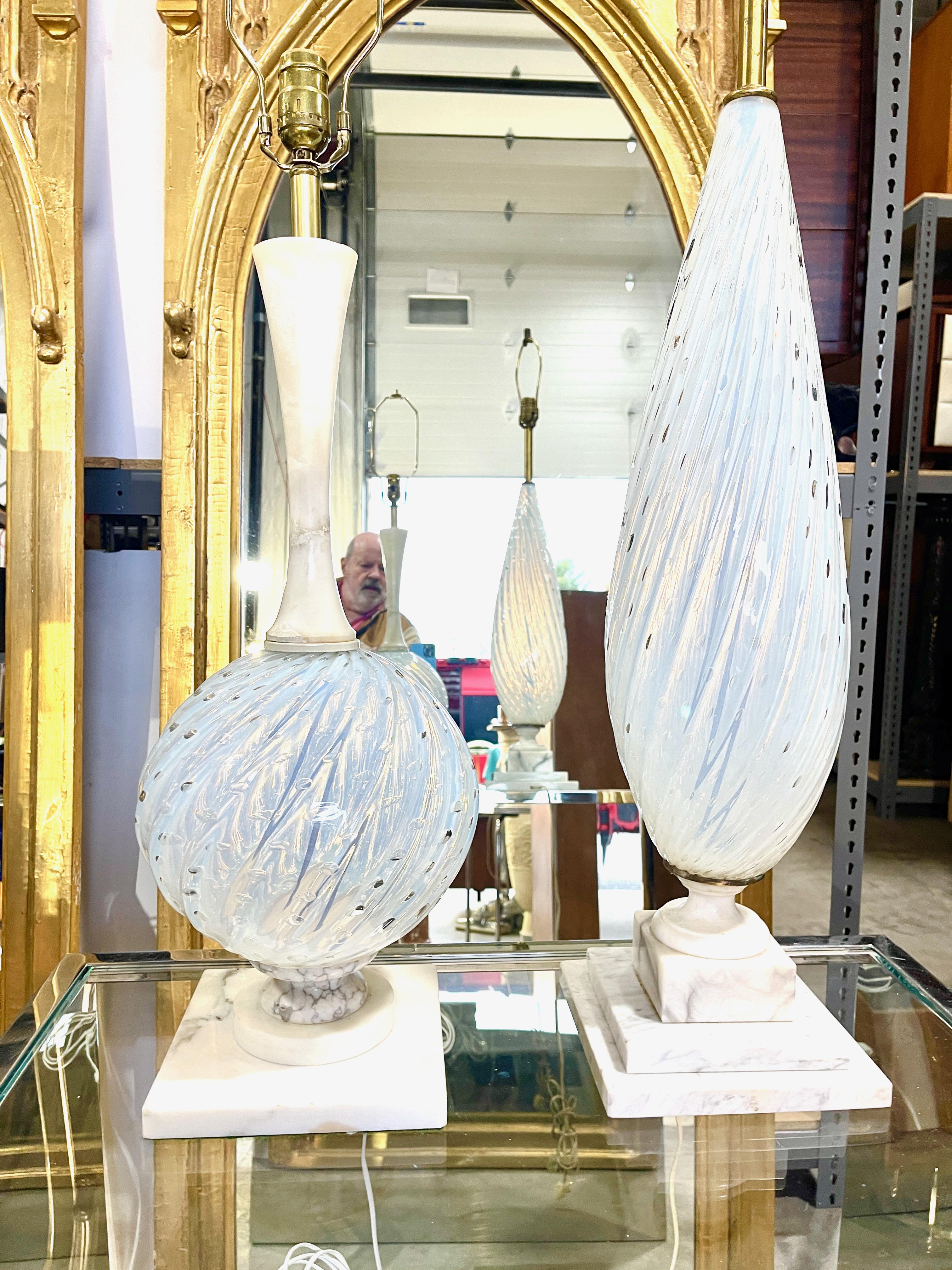Balboa Bullicante Glass & Alabaster Lamp For Sale 11