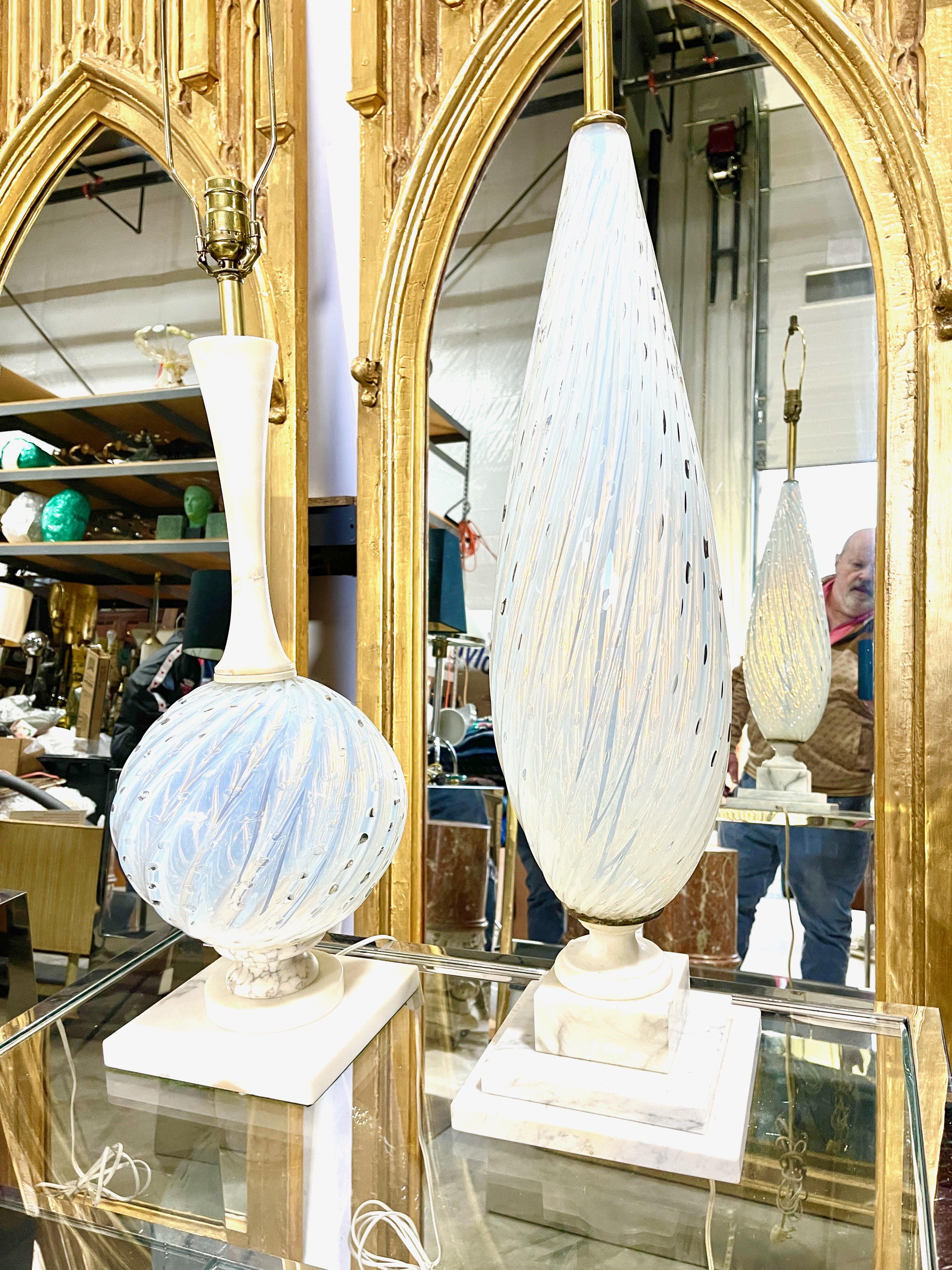 Balboa Bullicante Glass & Alabaster Lamp For Sale 12
