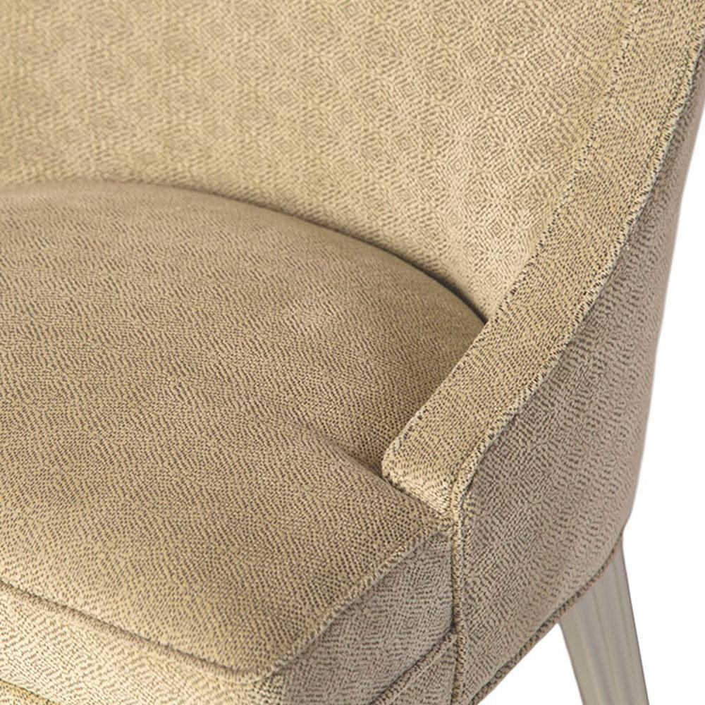 Mexican Balboa Dining Chair in Beige with Lacquered White Legs by Innova Luxuxy Group For Sale