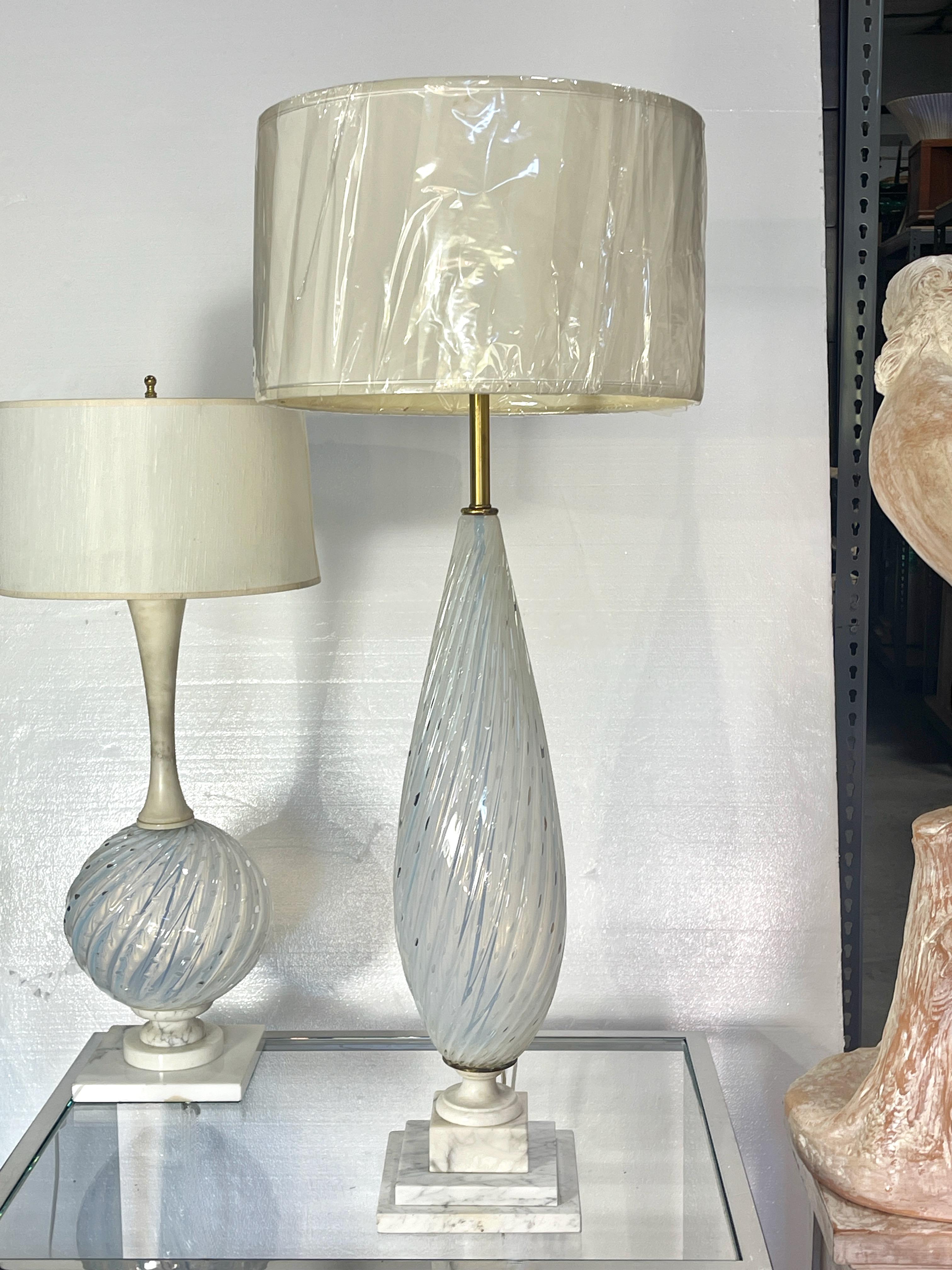 Balboa Opalescent Murano Bullicante Table Lamp In Good Condition For Sale In Hanover, MA