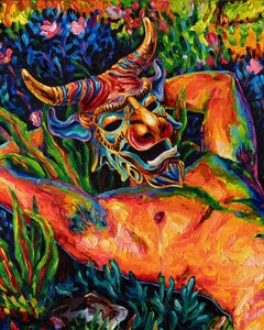 Resting Minotaur (Study), Painting, Oil on Canvas