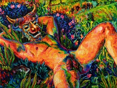 Resting Minotaur (Study), Painting, Oil on Canvas