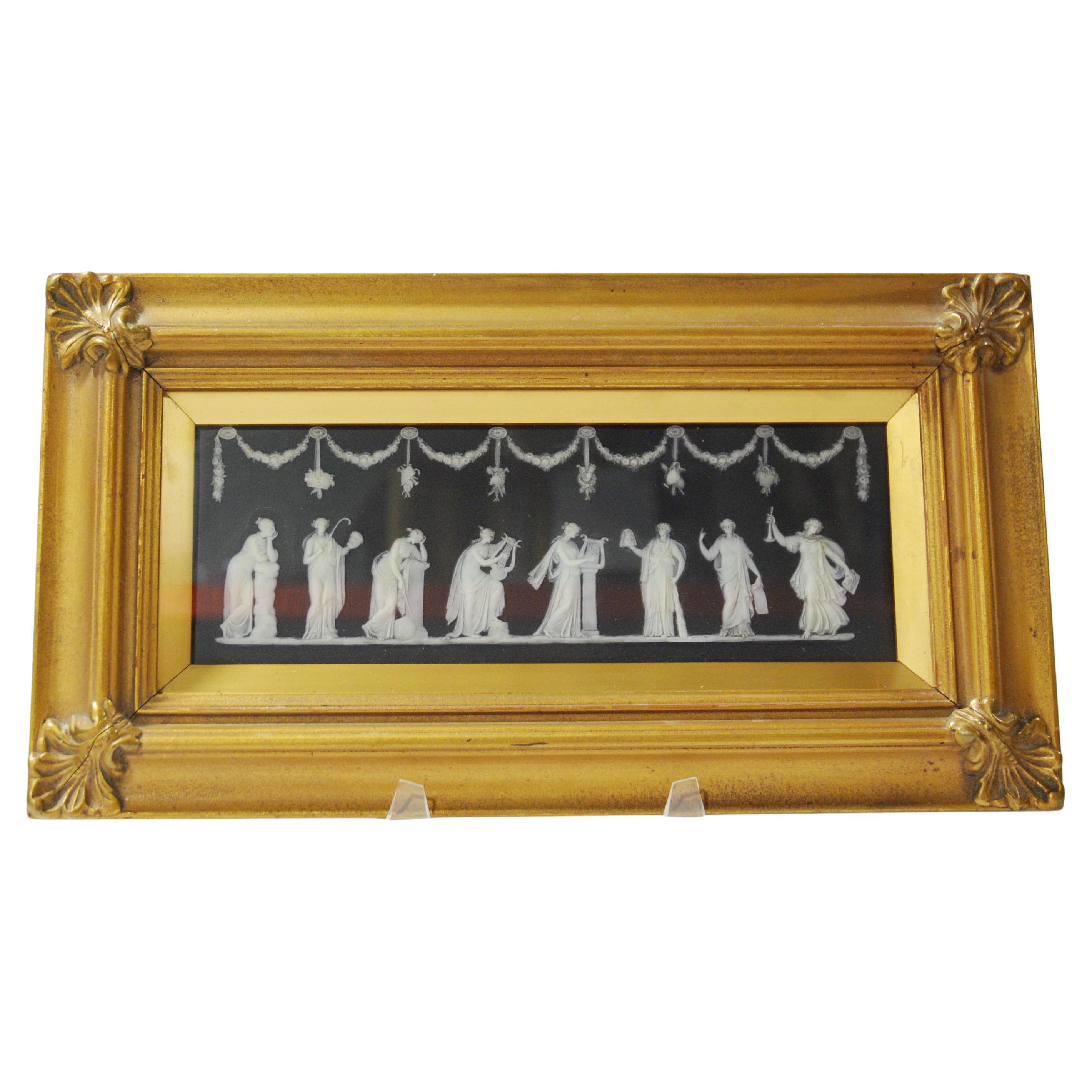 Balck Jasper Plaque - The Muses, Wedgwood, circa 1880 For Sale