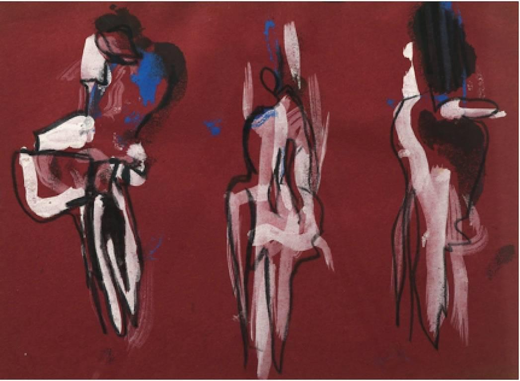 Untitled (Figures) - Mixed Media Art by Balcomb Greene