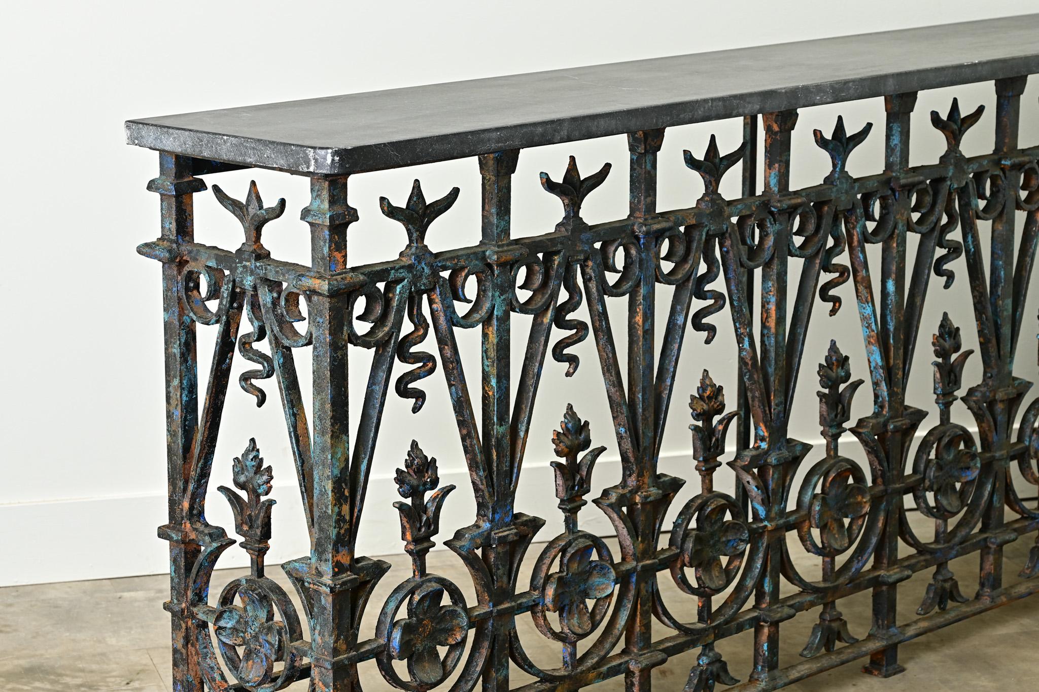 Console de balcon avec plateau en pierre bleue belge 8