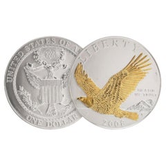 Bald Eagle 2008 Gold Highlighted Silver Dollar, US Commemorative Coin