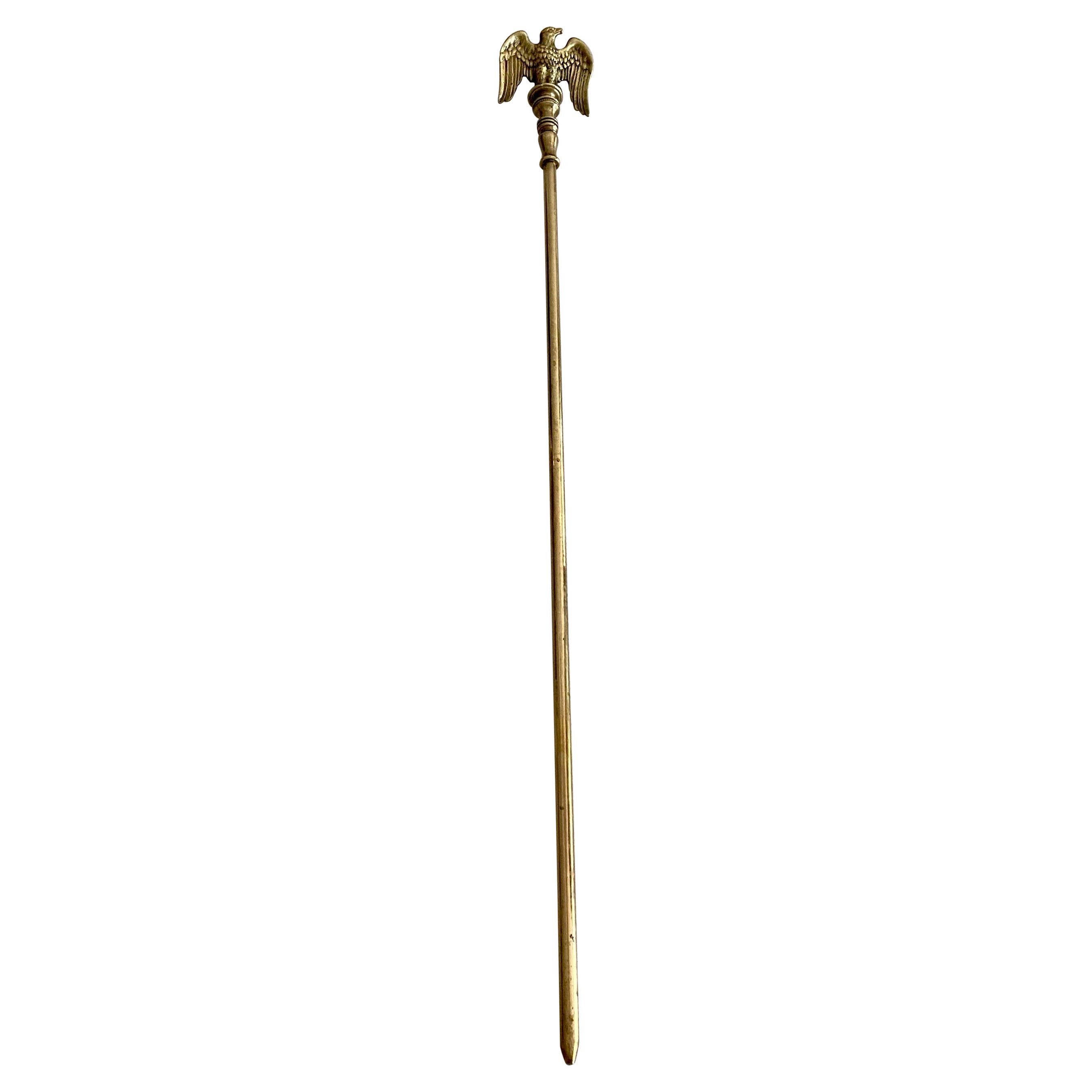 Bald Eagle Brass Fireplace Poker