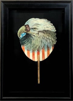 Bald Eagle Patriotic Printed Paddle Fan, 1908