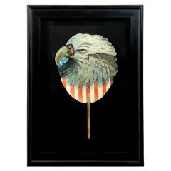 Bald Eagle Patriotic Printed Paddle Fan, 1908