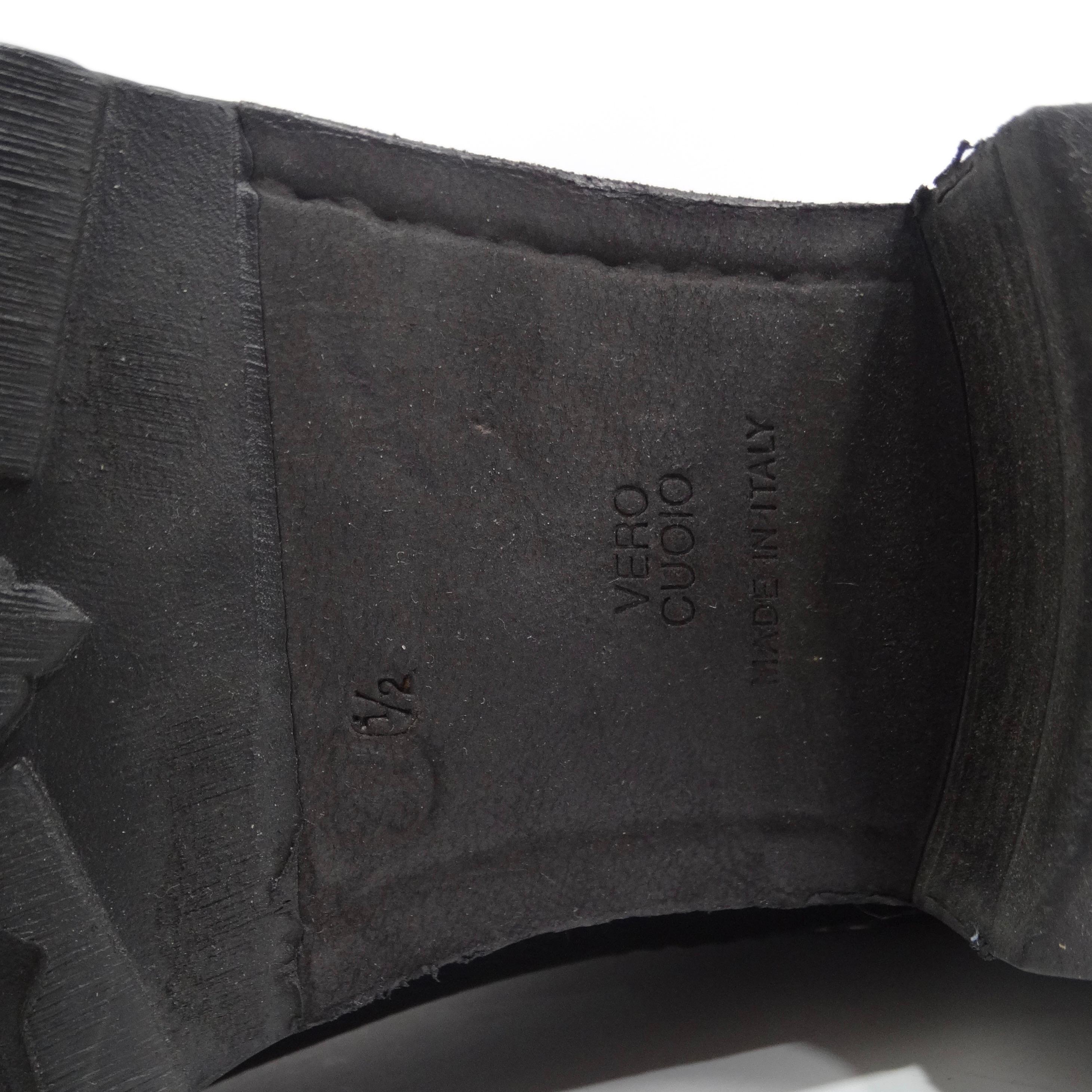 Baldan Black Leather Studded Moto Boots For Sale 6
