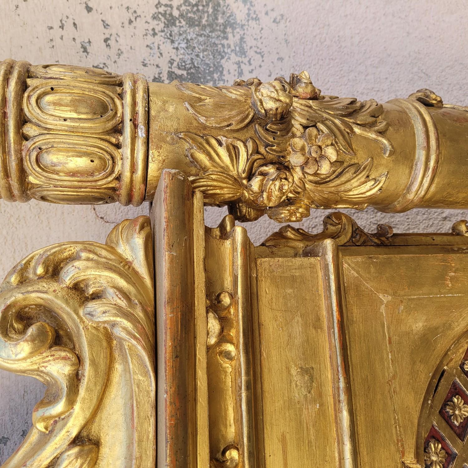 Baldaquin - Large Four-poster Bed In Gilded Wood, Late 19th Century For Sale 6