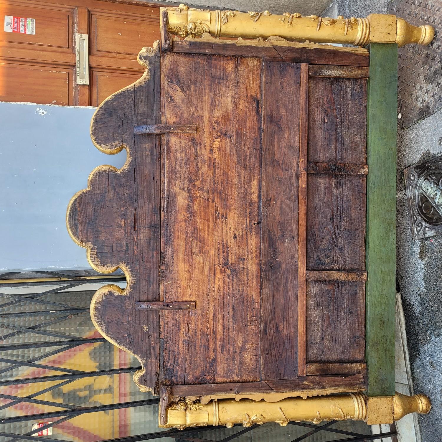 Baldaquin - Large Four-poster Bed In Gilded Wood, Late 19th Century For Sale 10