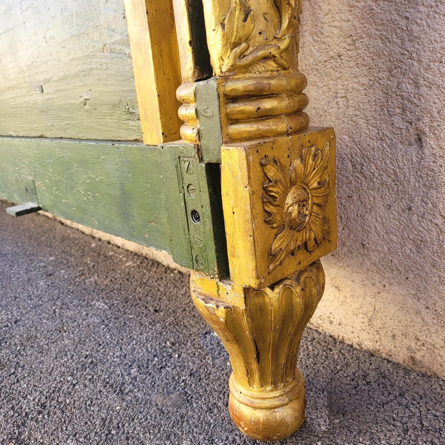 Baldaquin - Large Four-poster Bed In Gilded Wood, Late 19th Century For Sale 1