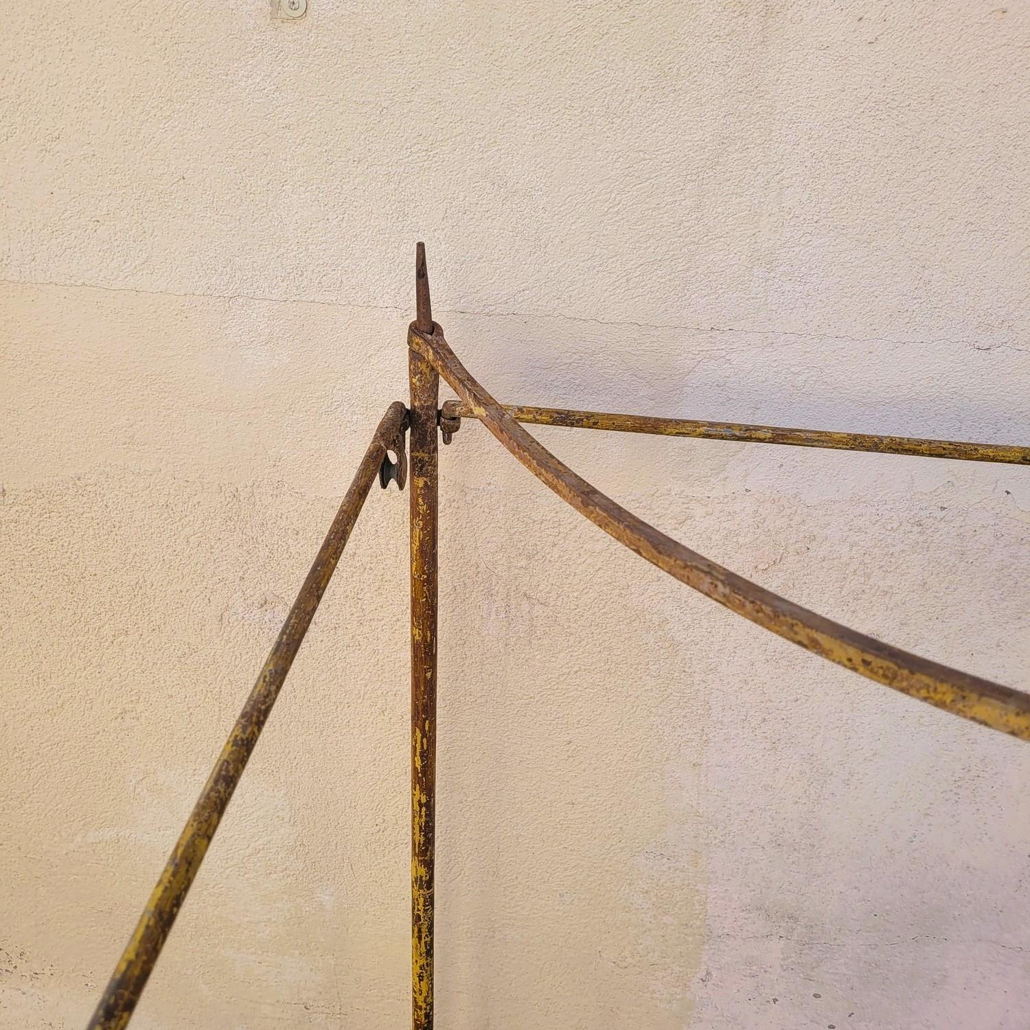 Baldaquin -large Four-poster Bed In Patinated Steel, Late 18th Early 19th Centur For Sale 5