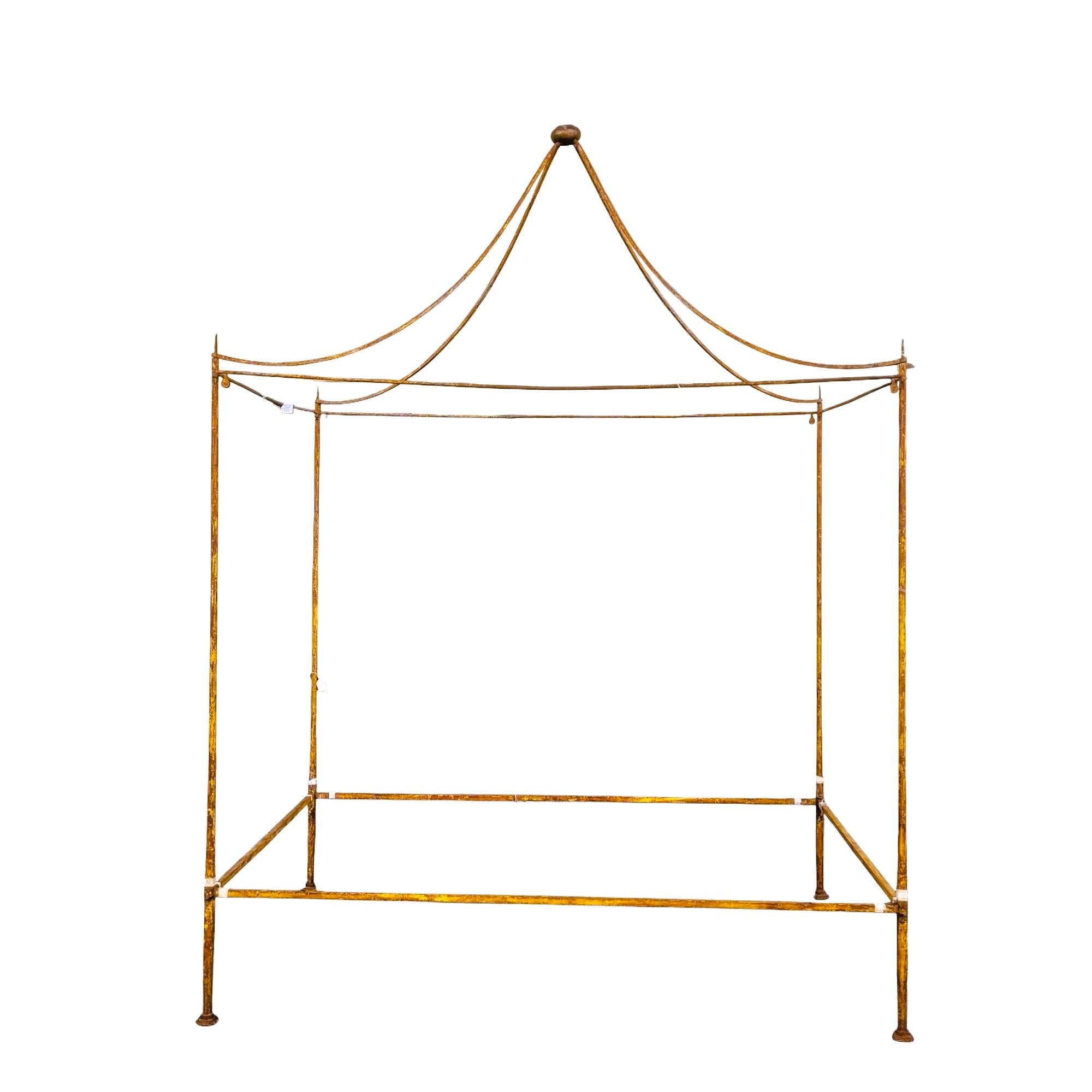 Baldaquin -large Four-poster Bed In Patinated Steel, Late 18th Early 19th Centur For Sale 11