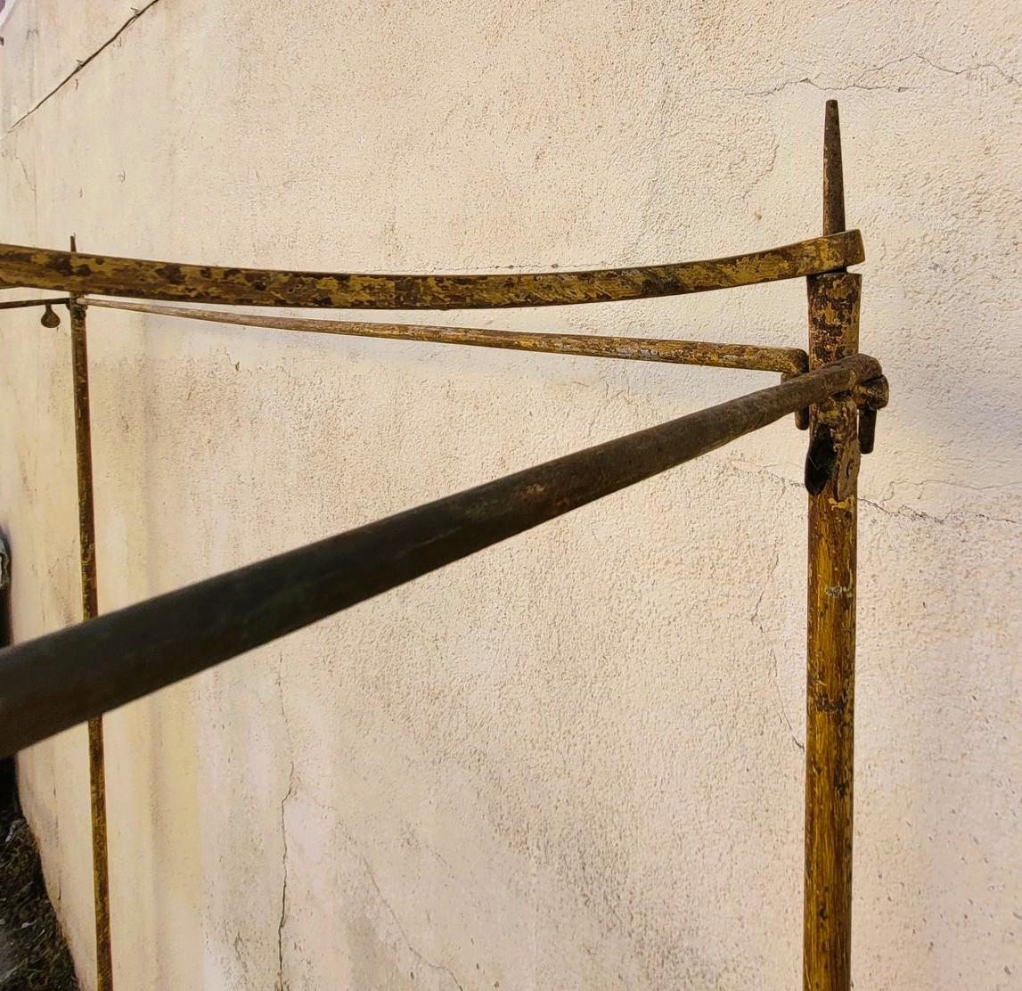 Louis XVI Baldaquin -large Four-poster Bed In Patinated Steel, Late 18th Early 19th Centur For Sale
