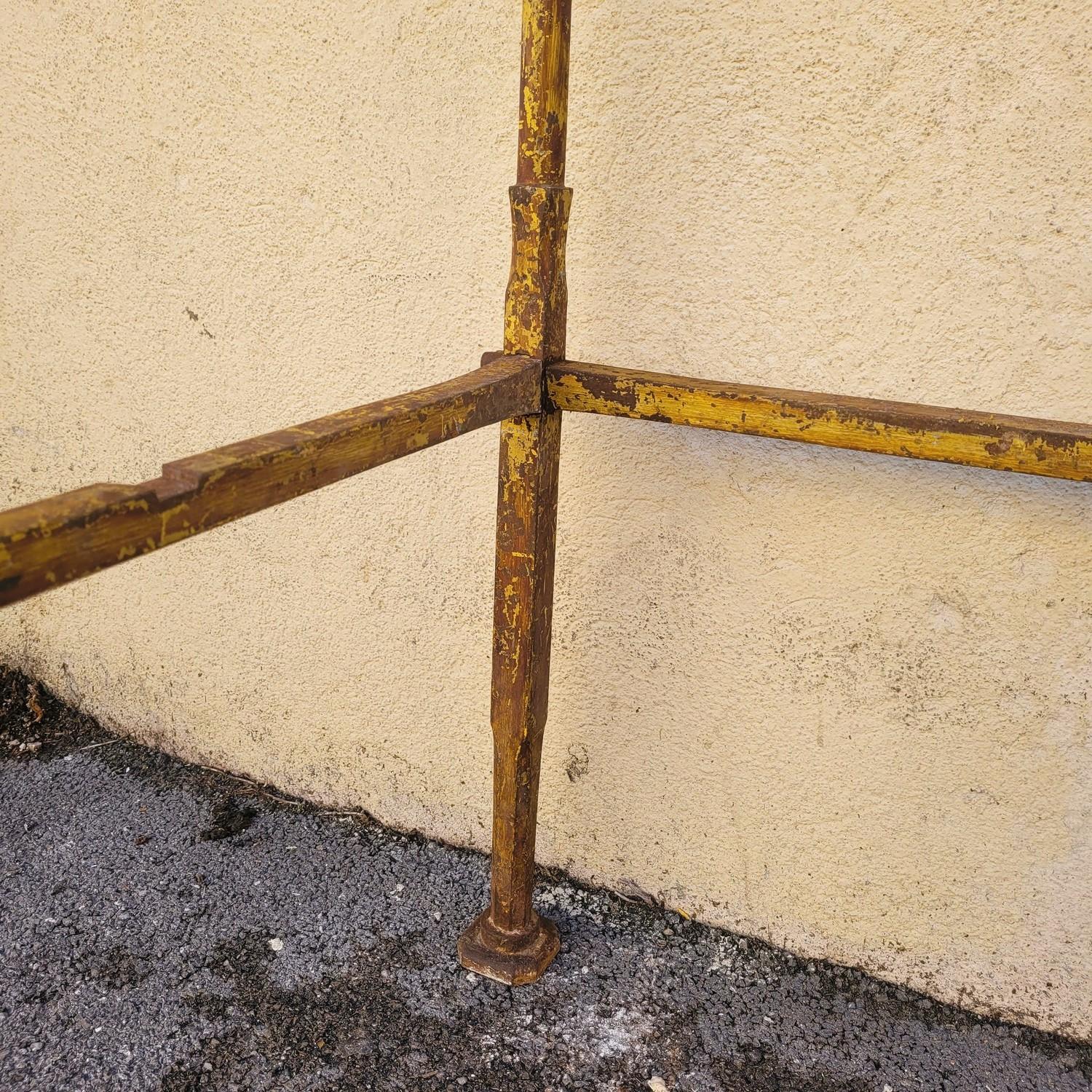 18th Century Baldaquin -large Four-poster Bed In Patinated Steel, Late 18th Early 19th Centur For Sale