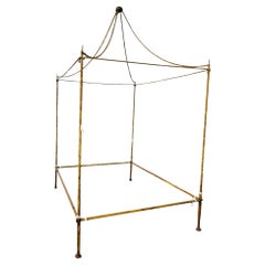 Baldaquin -large Four-poster Bed In Patinated Steel, Late 18th Early 19th Centur