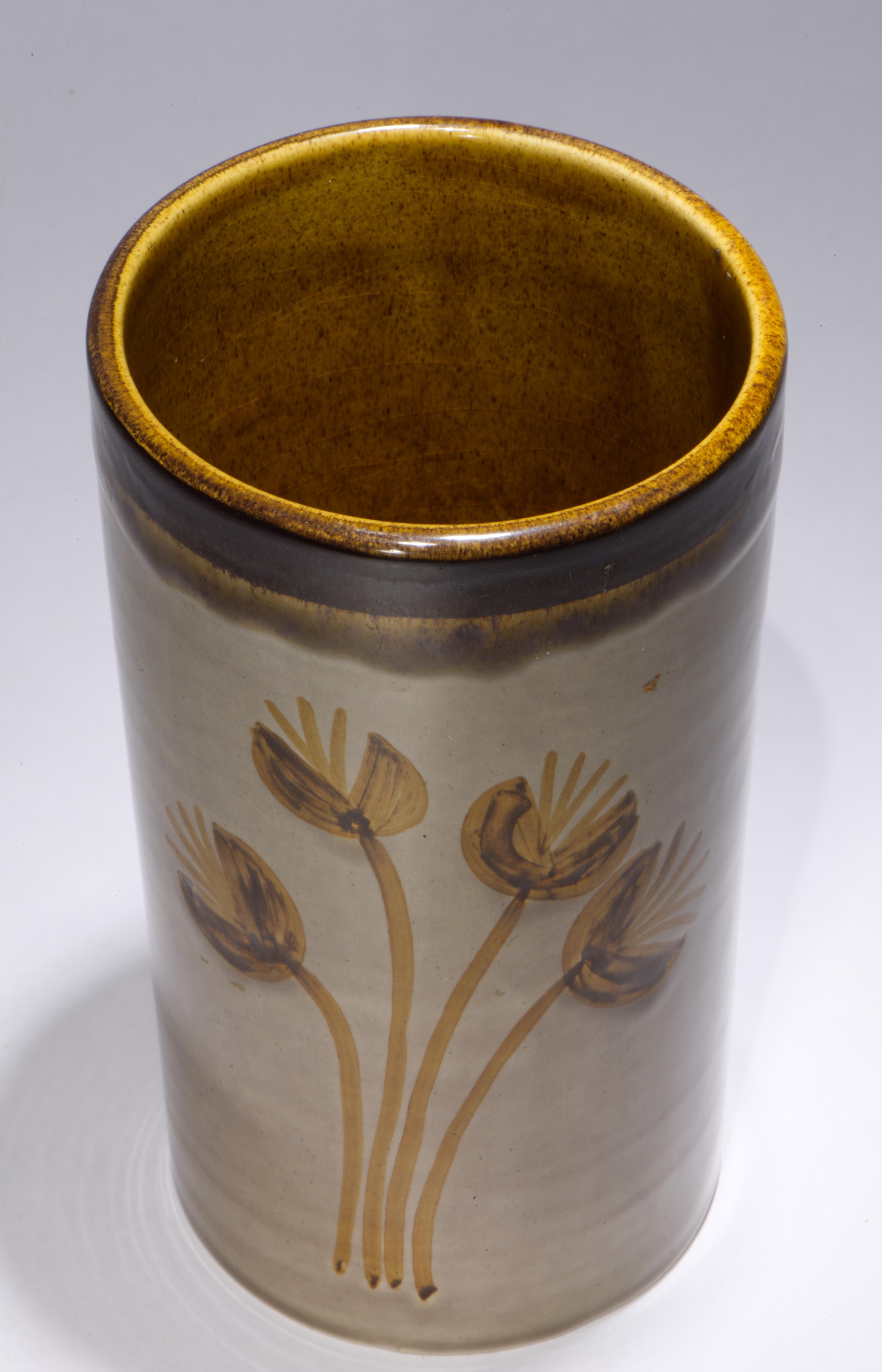 Mid-Century moderno Vaso a cilindro in maiolica Baldelli for Raymor, Mid Century Modern 1960s in vendita