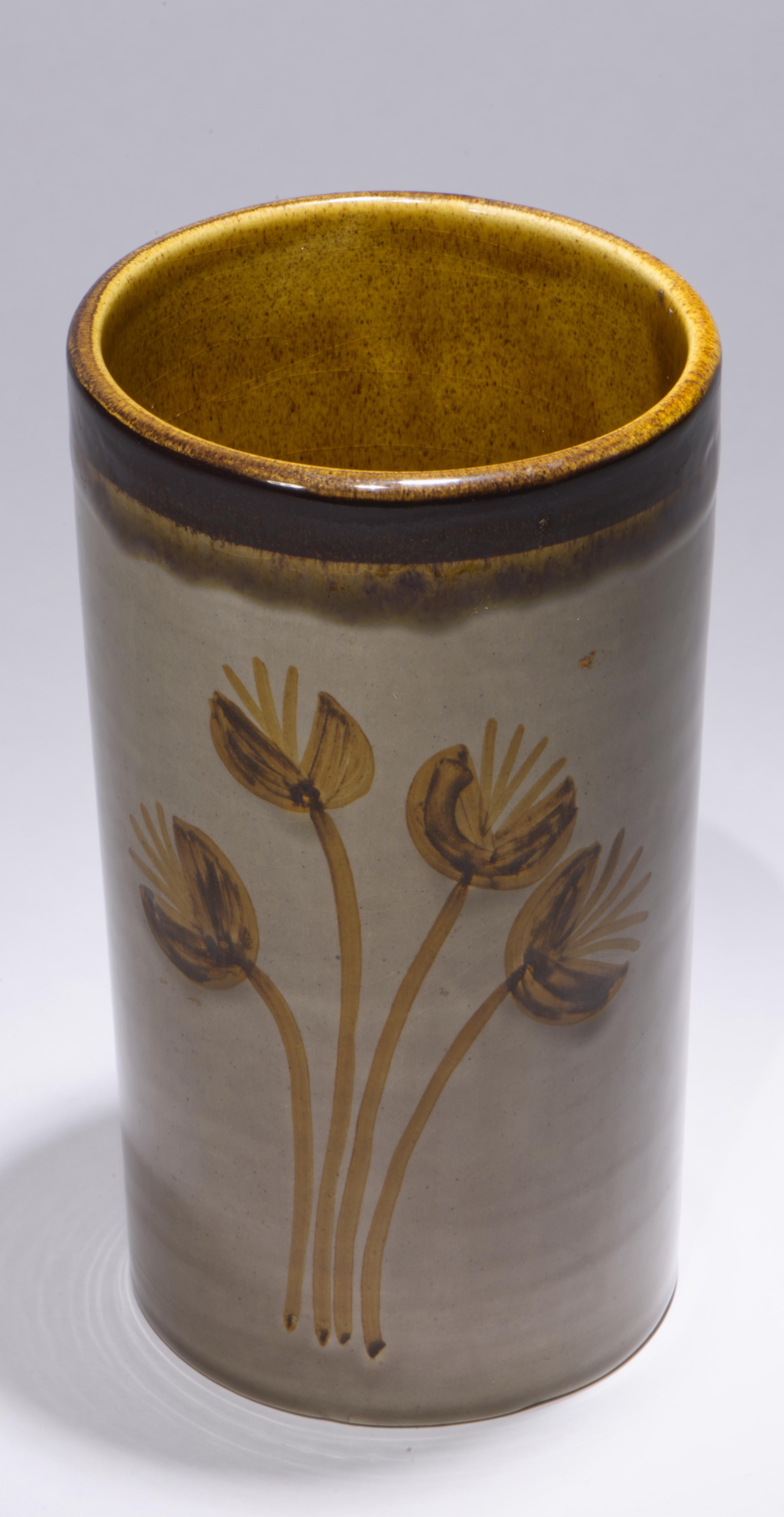 XX secolo Vaso a cilindro in maiolica Baldelli for Raymor, Mid Century Modern 1960s in vendita