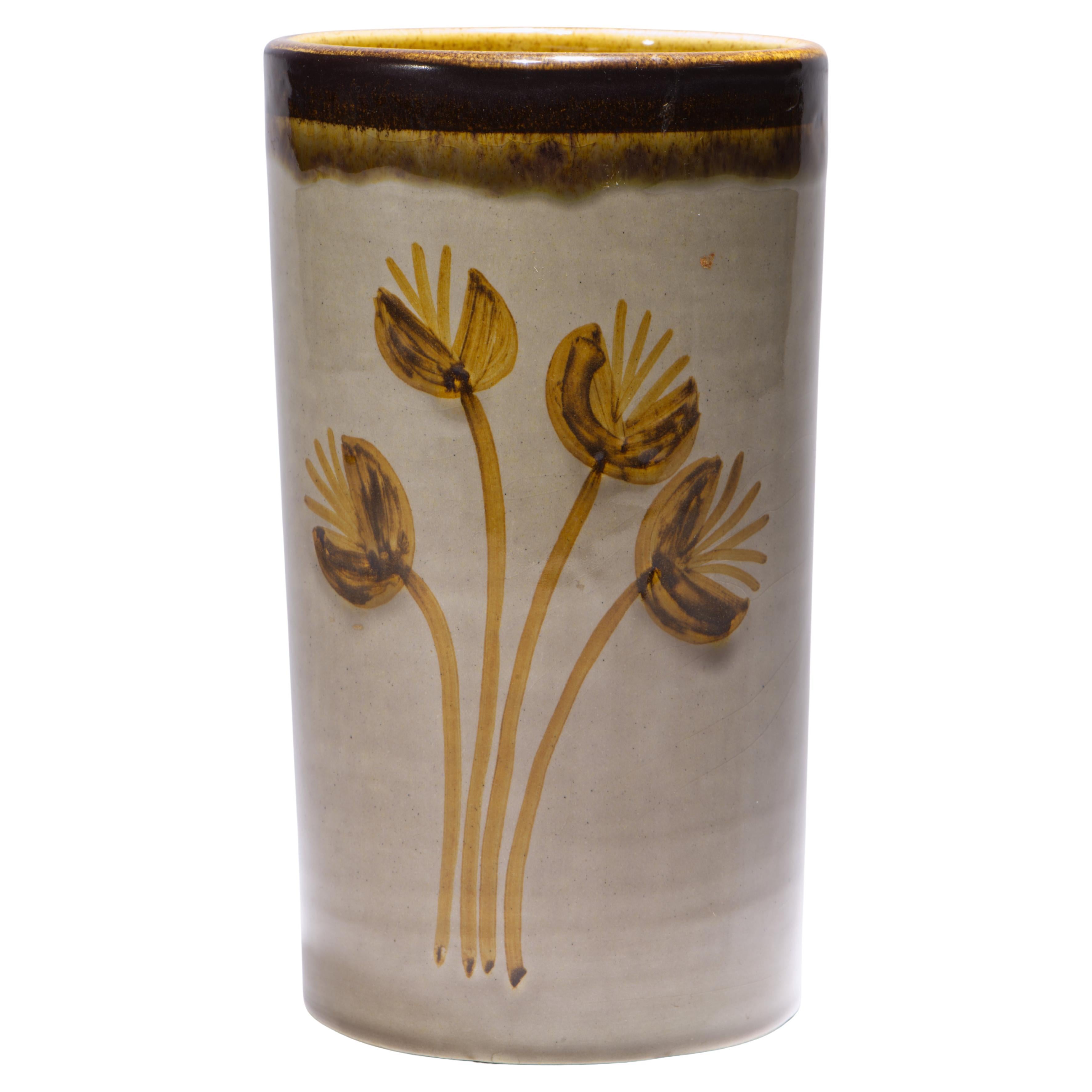 Vaso a cilindro in maiolica Baldelli for Raymor, Mid Century Modern 1960s in vendita