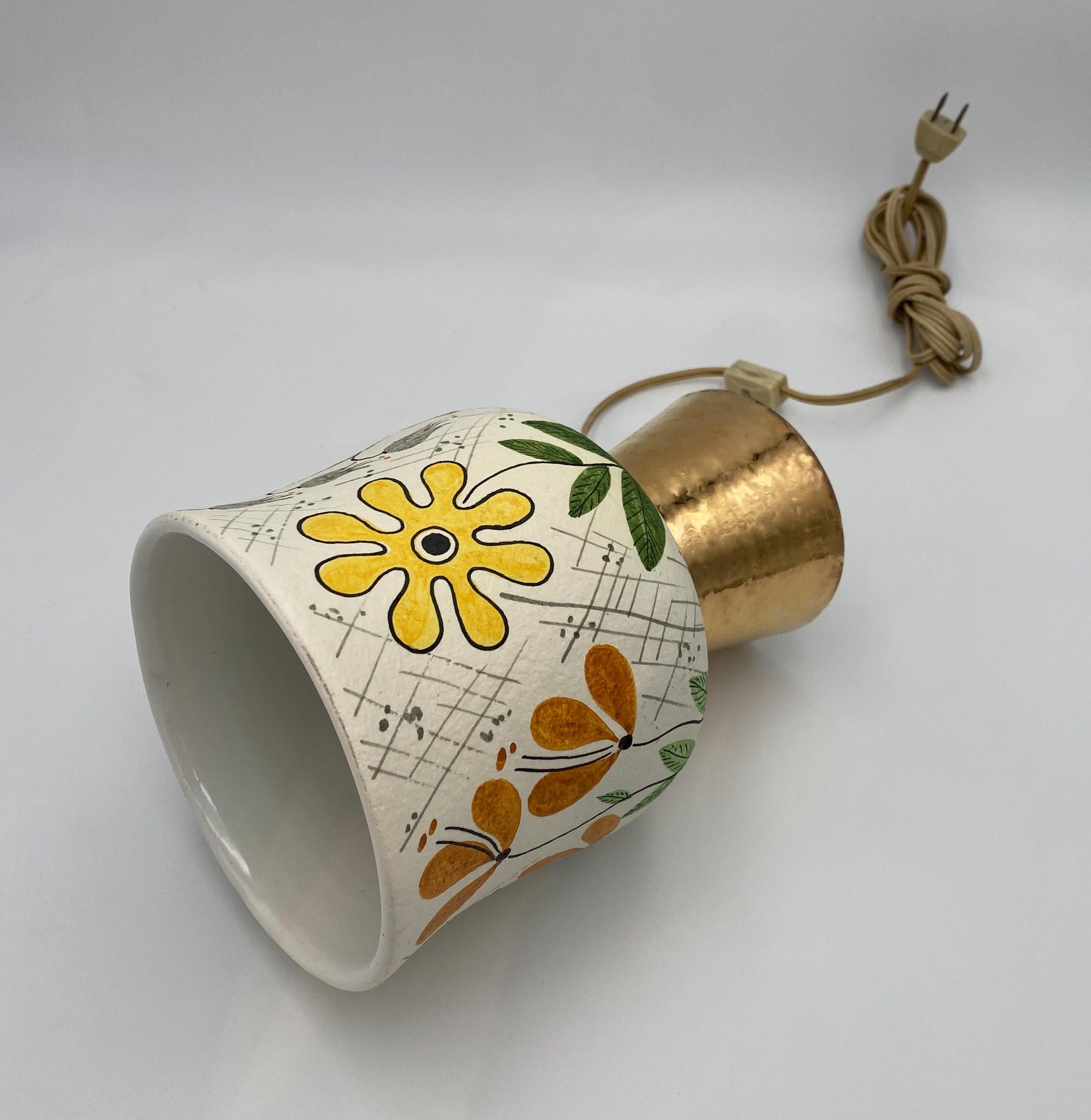 Baldelli Hand Painted Ceramic Lamp for Marbro, Italy, 1950's For Sale 3