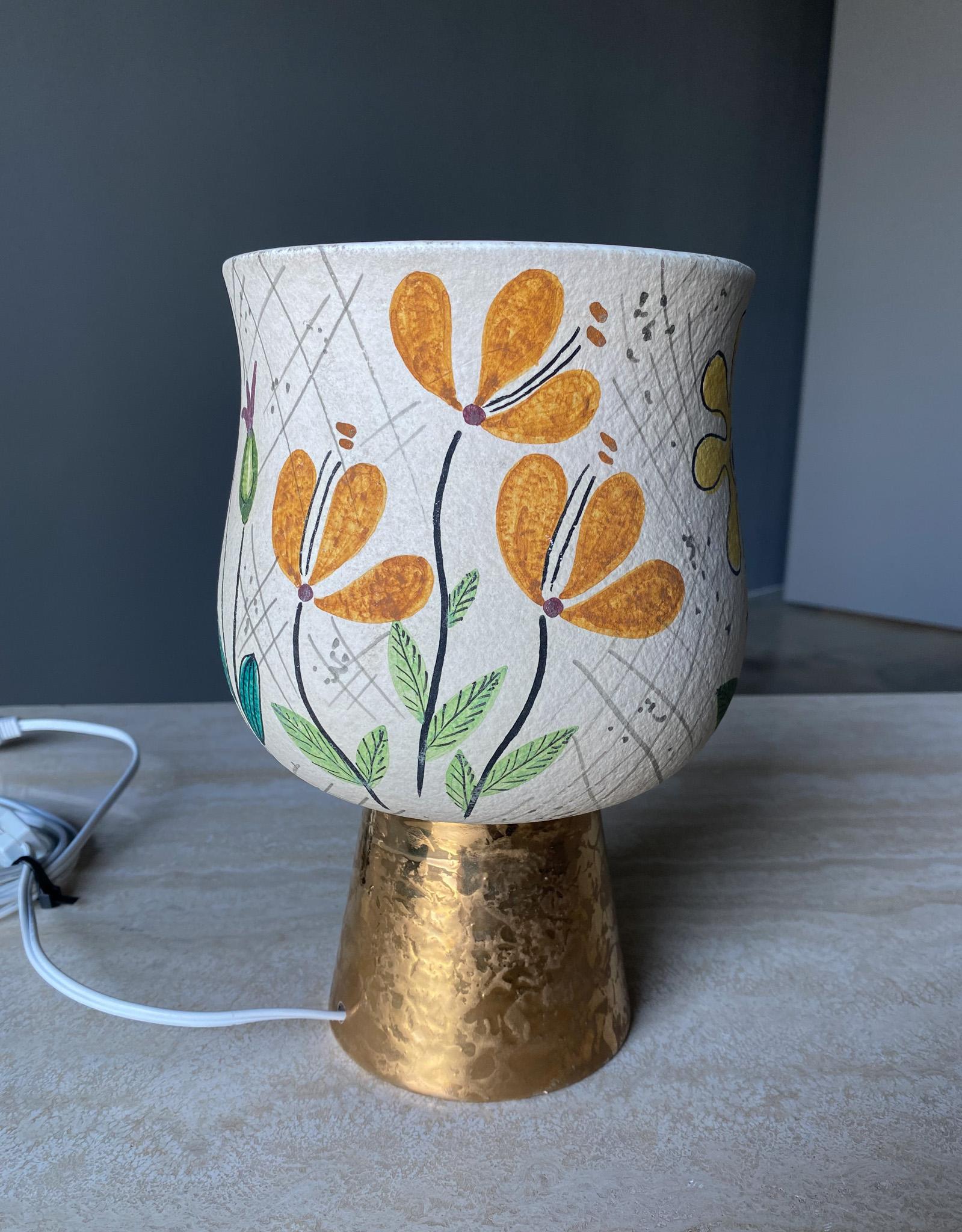 Baldelli Hand Painted Ceramic Lamp for Marbro, Italy, 1950's  For Sale 15