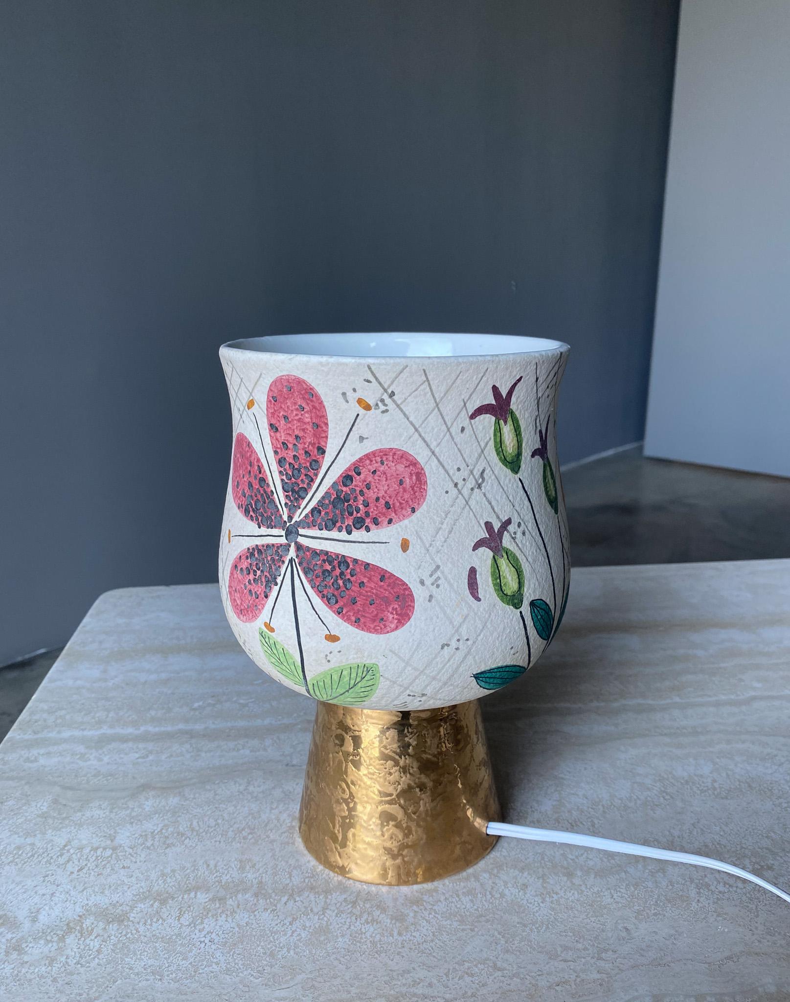 Baldelli Hand Painted Ceramic Lamp for Marbro, Italy, 1950's  For Sale 18