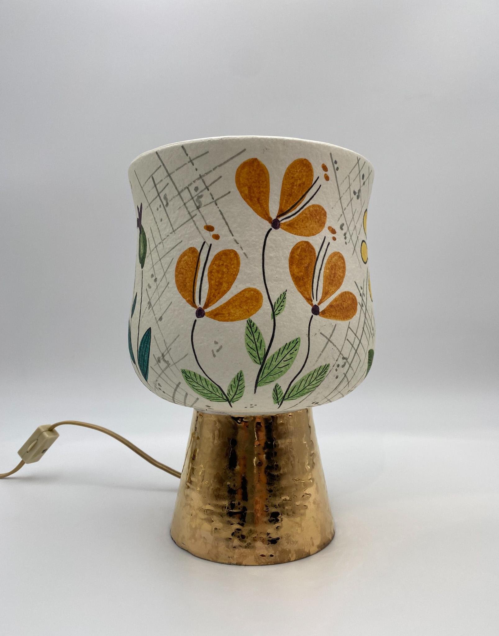 20th Century Baldelli Hand Painted Ceramic Lamp for Marbro, Italy, 1950's For Sale