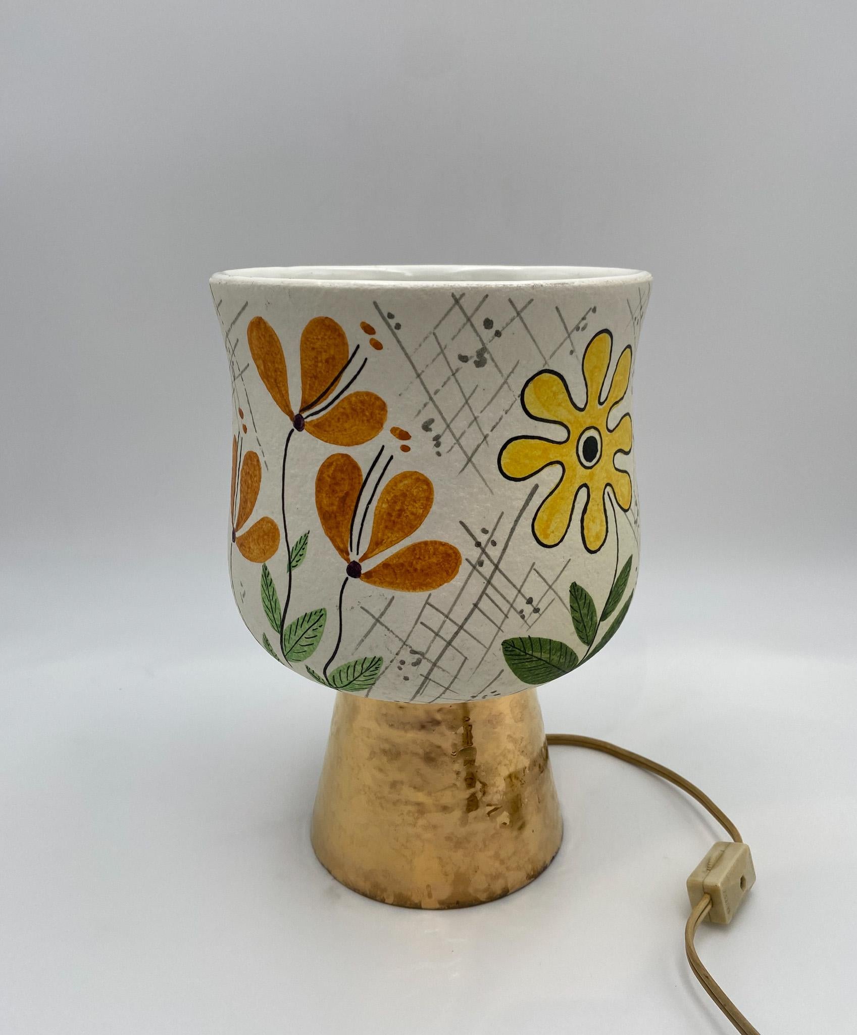 Baldelli Hand Painted Ceramic Lamp for Marbro, Italy, 1950's For Sale 2