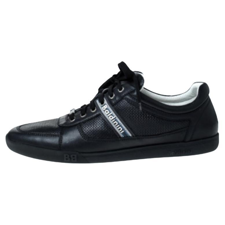 Zapatillas con cordones de piel azul perforada Baldinini Talla 44 en venta