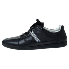 Baldinini Blue Perforated Leather Lace Up Sneakers Size 44