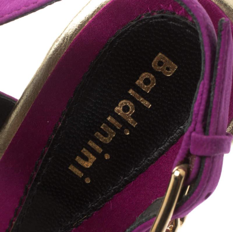 Baldinini Purple Suede Open Toe Ankle Strap Platform Sandals Size 36 For Sale 2