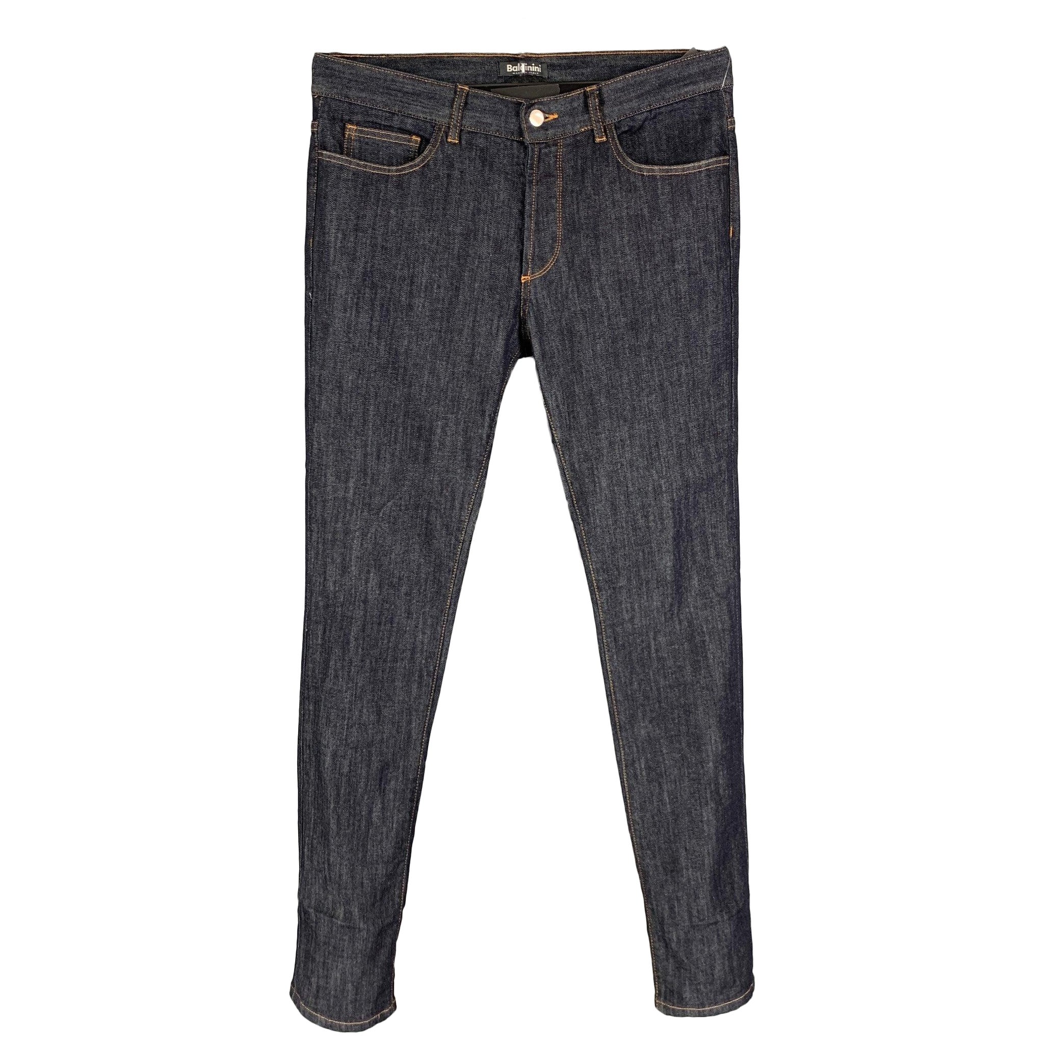 Baldinini Taglia 34 Cotone Navy Stitch by Stitch  Jeans con chiusura a bottone in elastan
