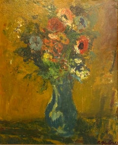 "Fiori" di Baldos Guberti - Olio su masonite - 37,5 x 46 cm