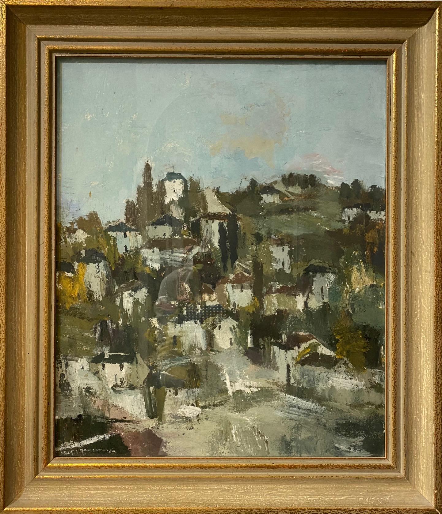 Village view by Baldo Guberti - Oil on paper and canvas 38x46 cm For Sale 1
