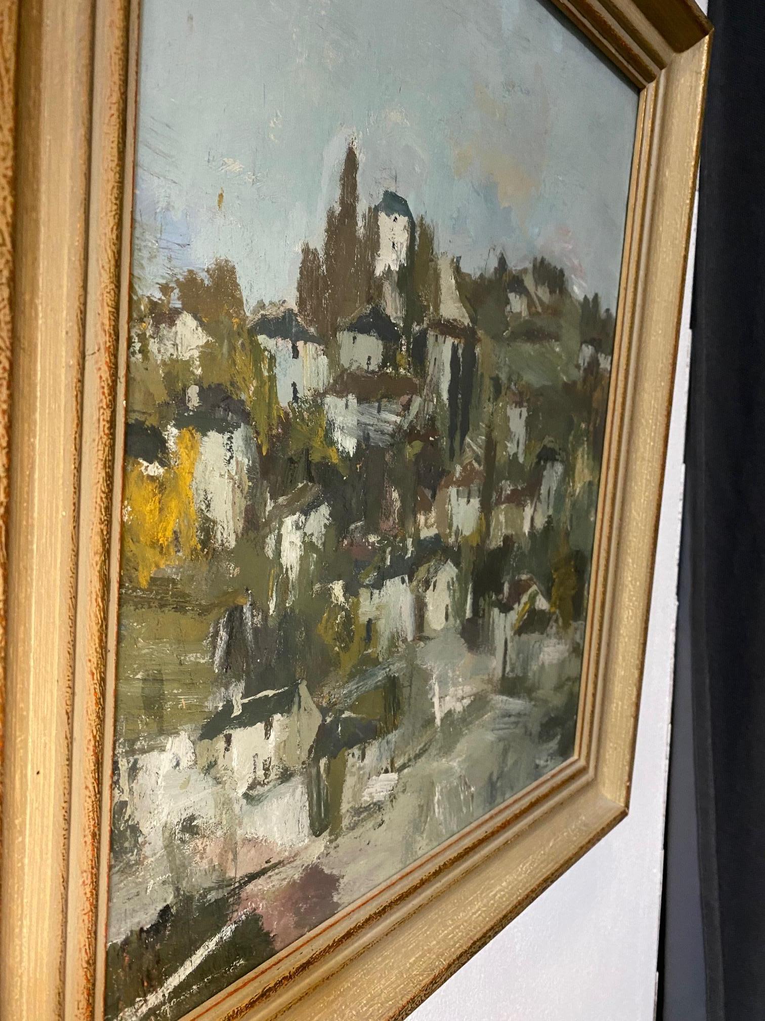 Village view by Baldo Guberti - Oil on paper and canvas 38x46 cm For Sale 2