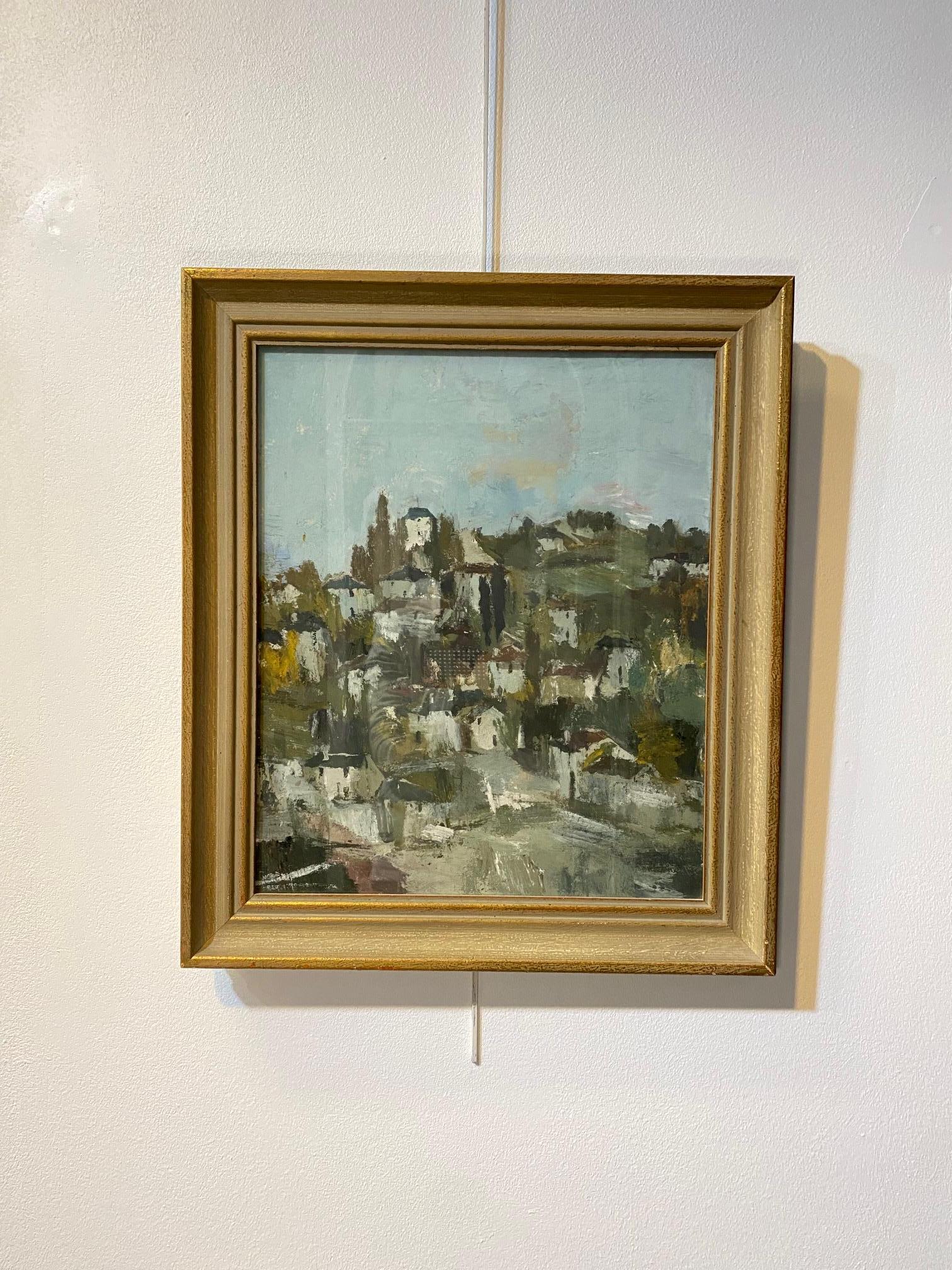 Village view by Baldo Guberti - Oil on paper and canvas 38x46 cm For Sale 6