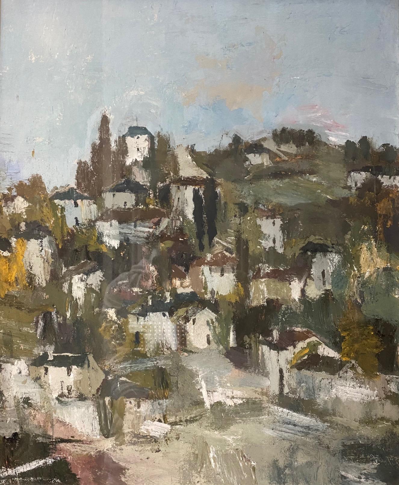 Village view by Baldo Guberti - Oil on paper and canvas 38x46 cm