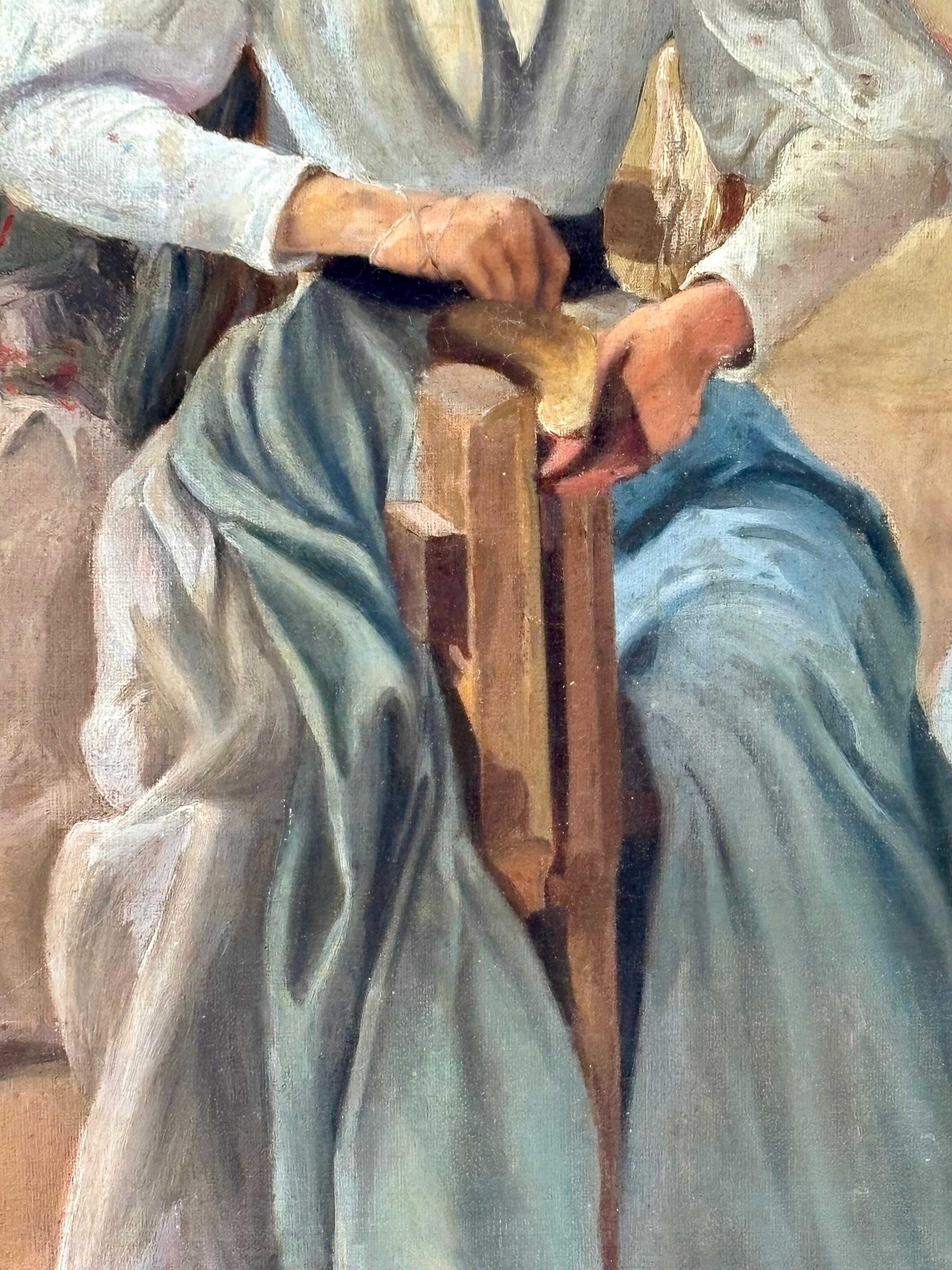 Óleo sobre lienzo de Baldomer Gili Roig – Mujeres cosiendo, firmado, con marco ornamentado.

Magnífica pintura al óleo sobre lienzo del reconocido artista catalán Baldomer Gili Roig (Lérida, 1873 – Barcelona, 1926), que representa una escena