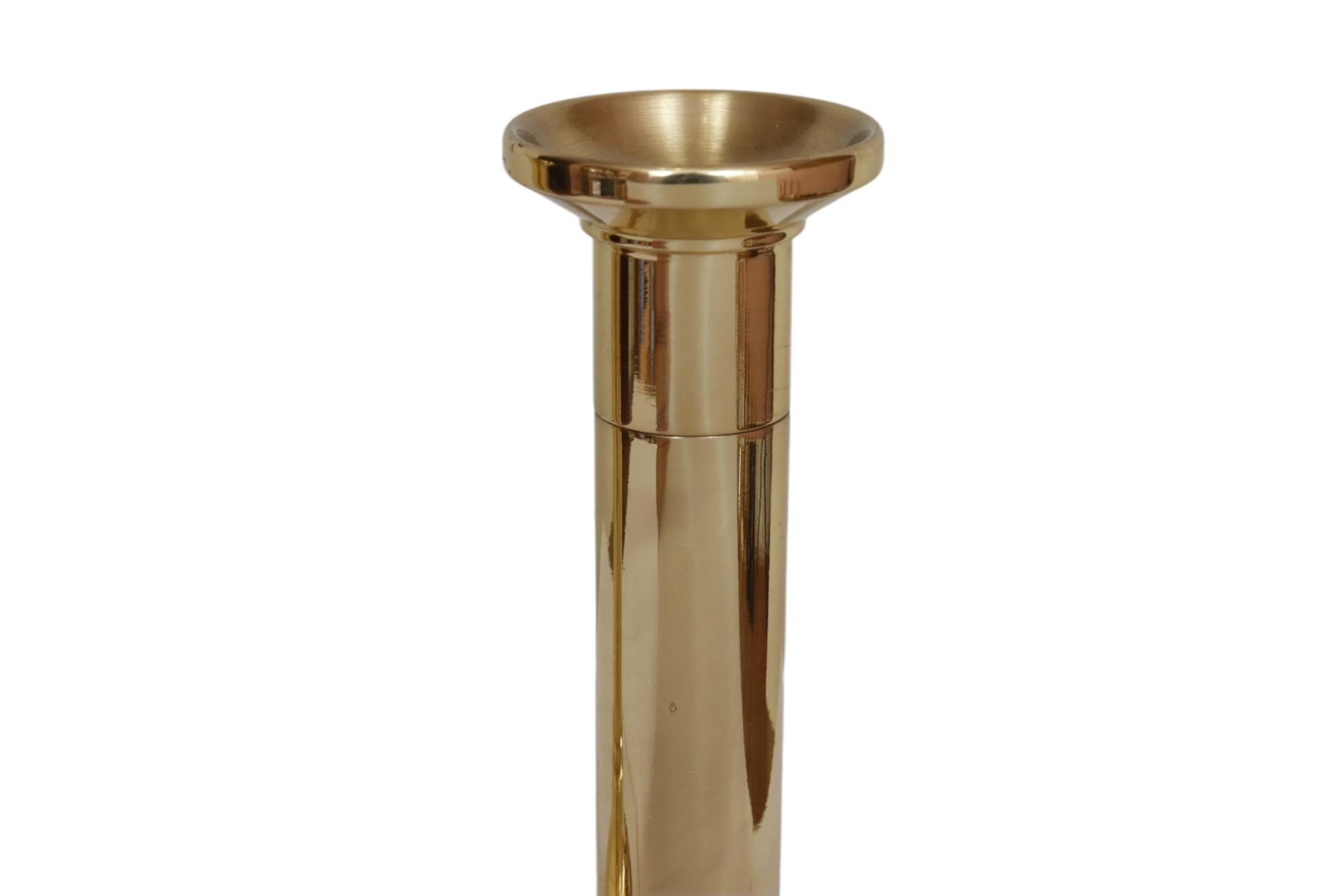 American Baldwin Brass Candlestick Holders, a Pair For Sale
