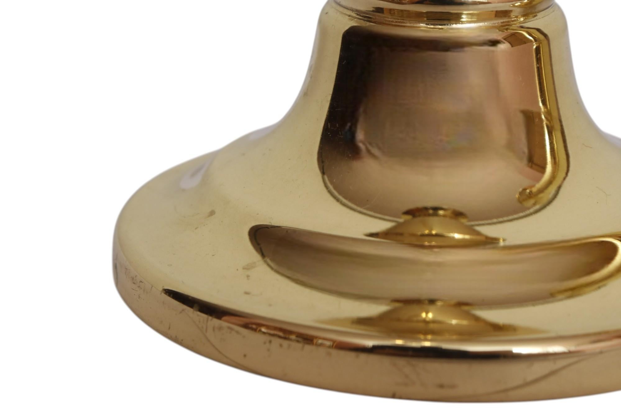 Baldwin Brass Candlestick Holders, a Pair In Good Condition For Sale In Bradenton, FL