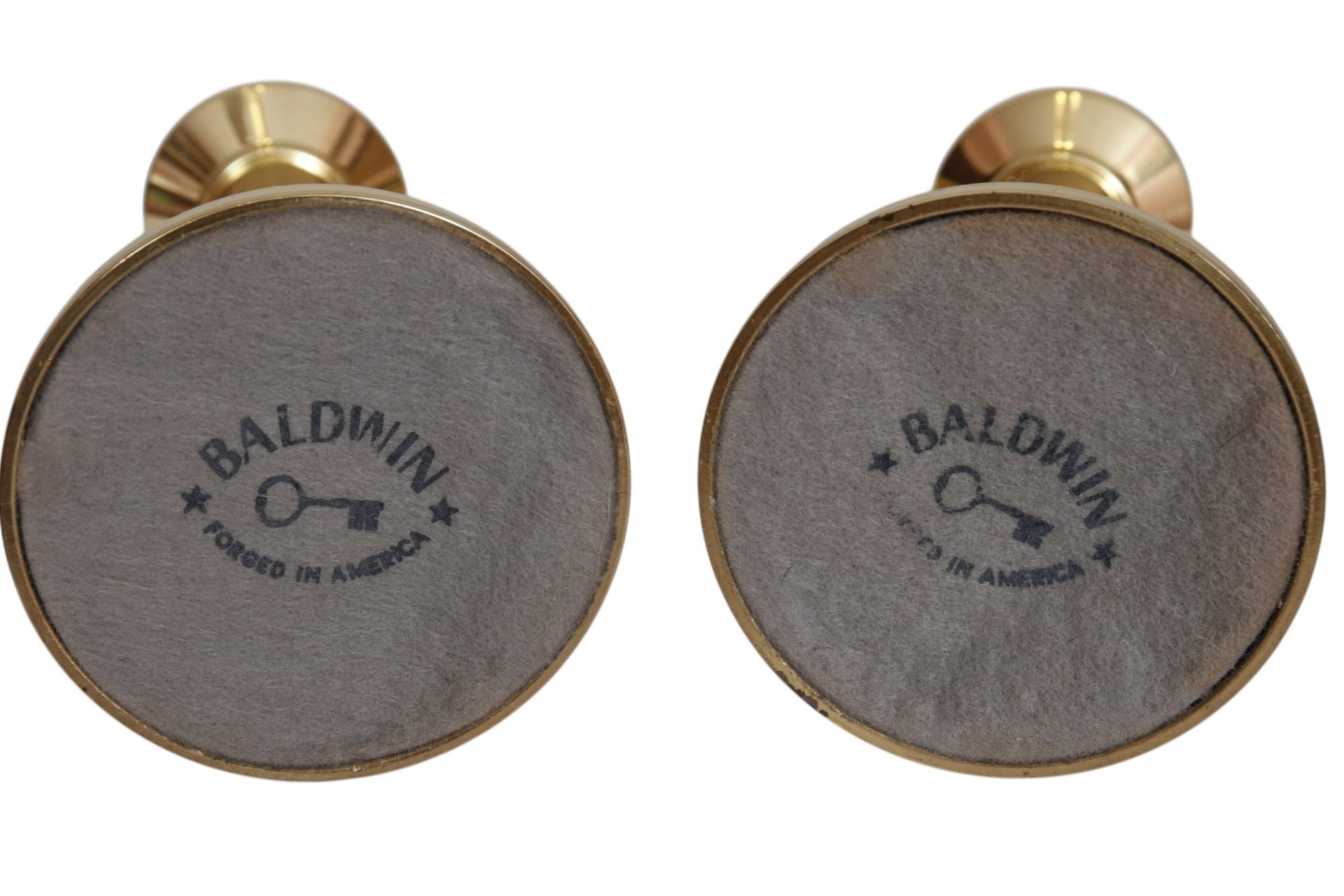 20th Century Baldwin Brass Candlestick Holders, a Pair For Sale