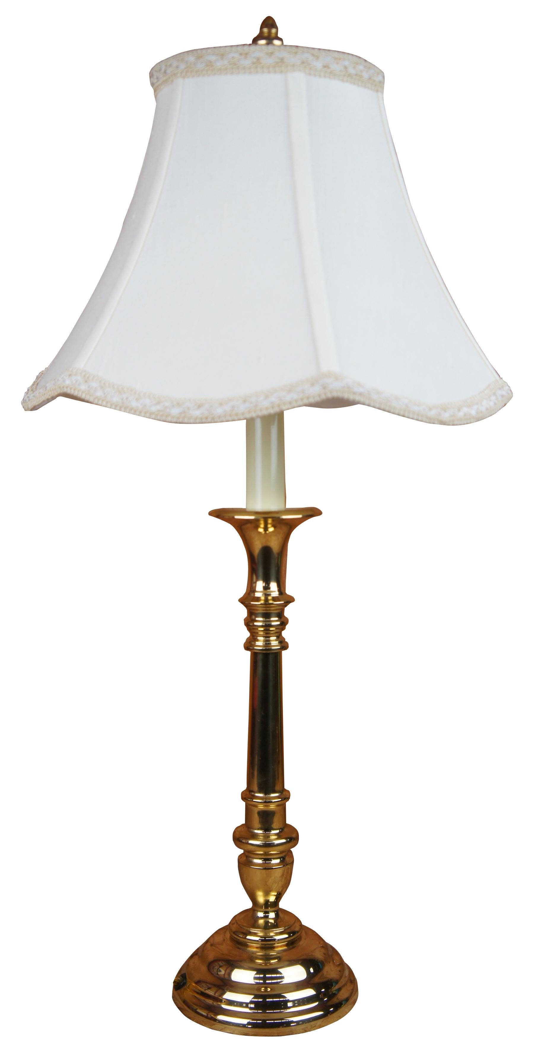 Baldwin Brass Colonial Williamsburg Buffet Candlestick Lamp and Shade