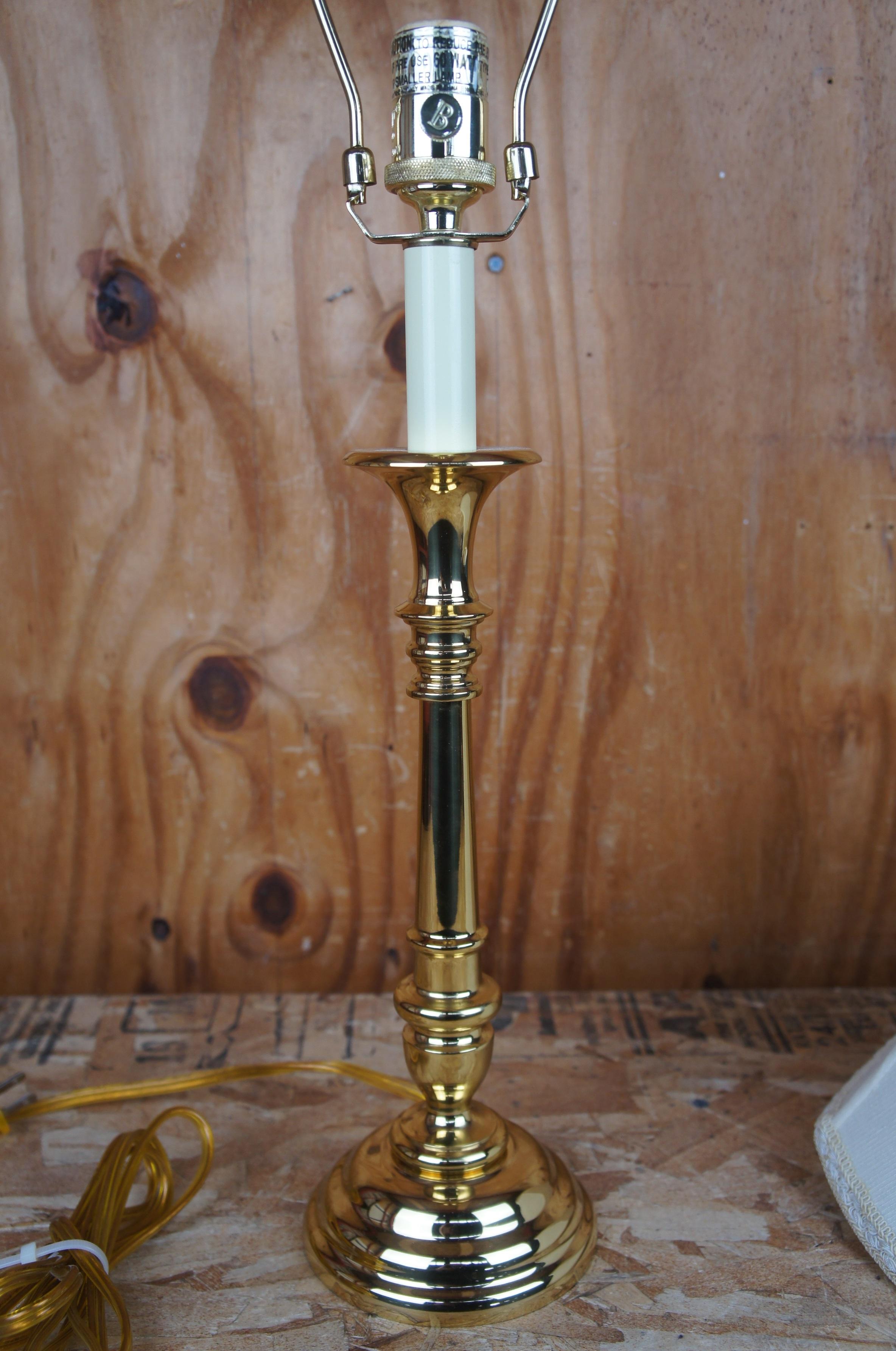 Baldwin Brass Colonial Williamsburg Buffet Candlestick Lamp and Shade