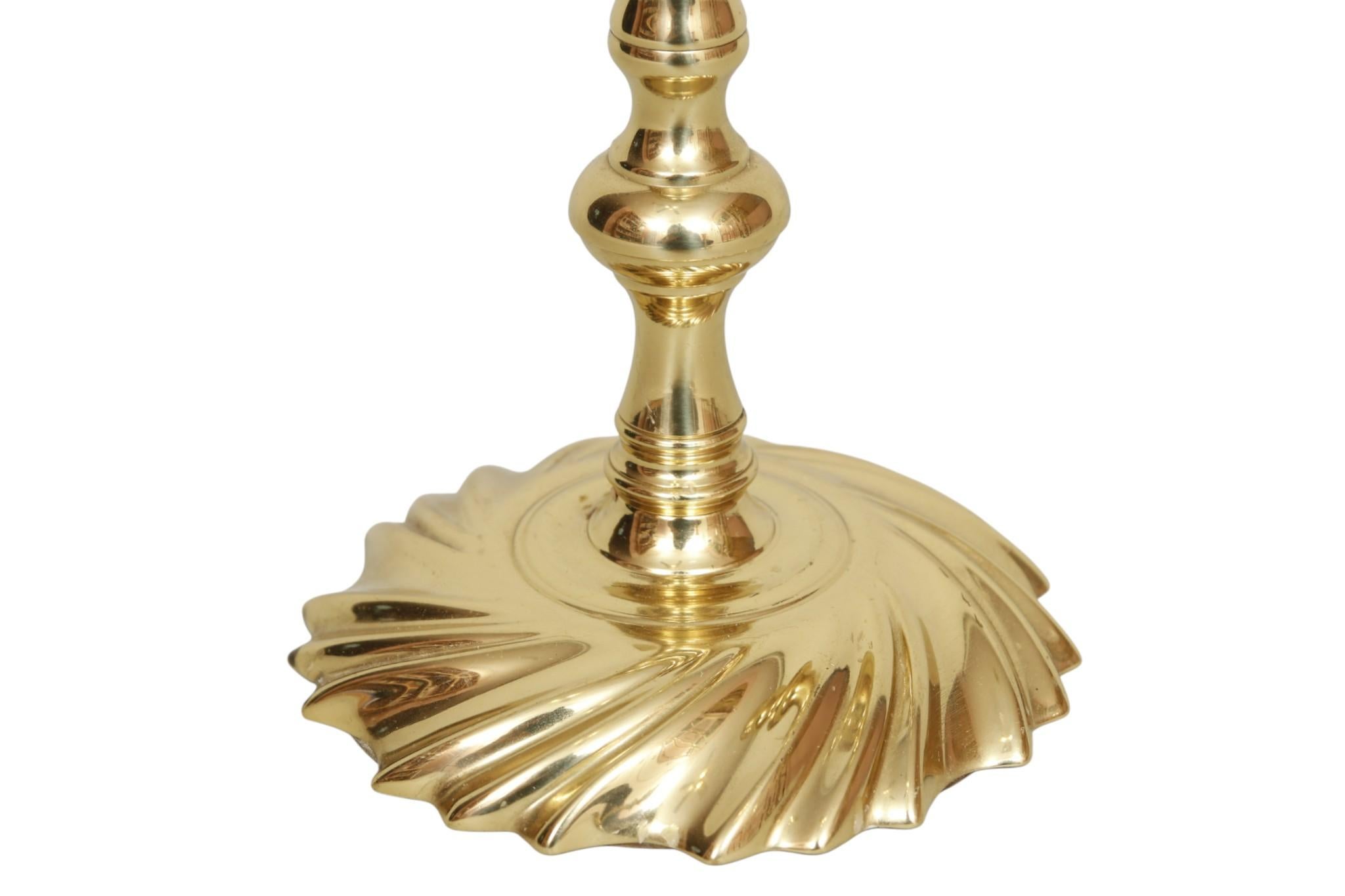 American Baldwin Brass Swirl Candlesticks, a Pair For Sale
