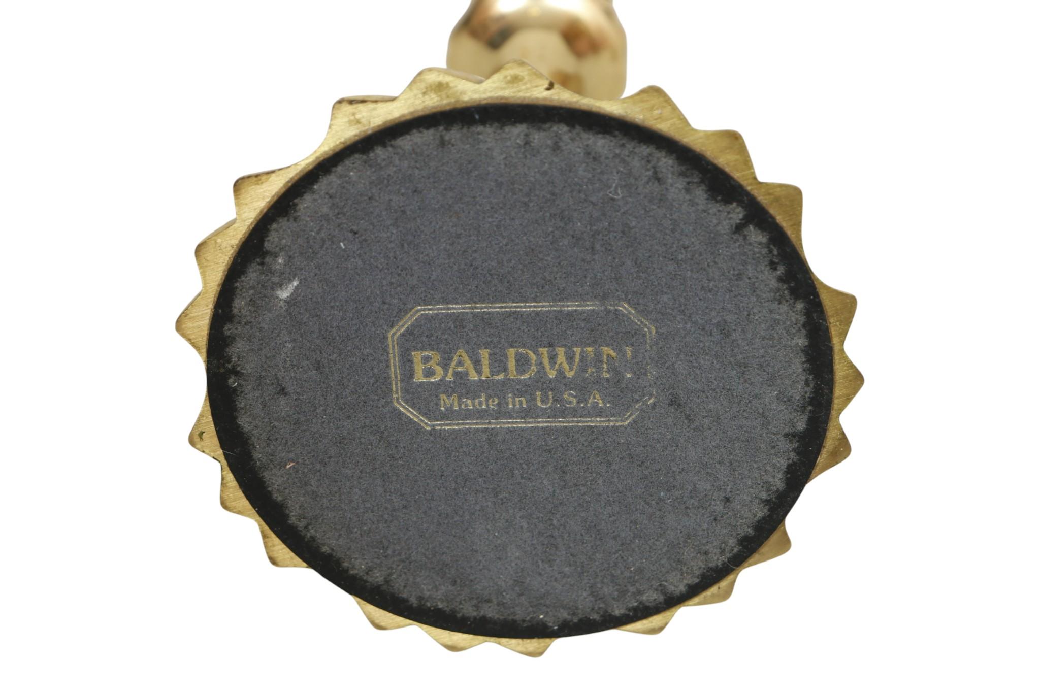 Baldwin Brass Swirl Candlesticks, a Pair In Good Condition For Sale In Bradenton, FL